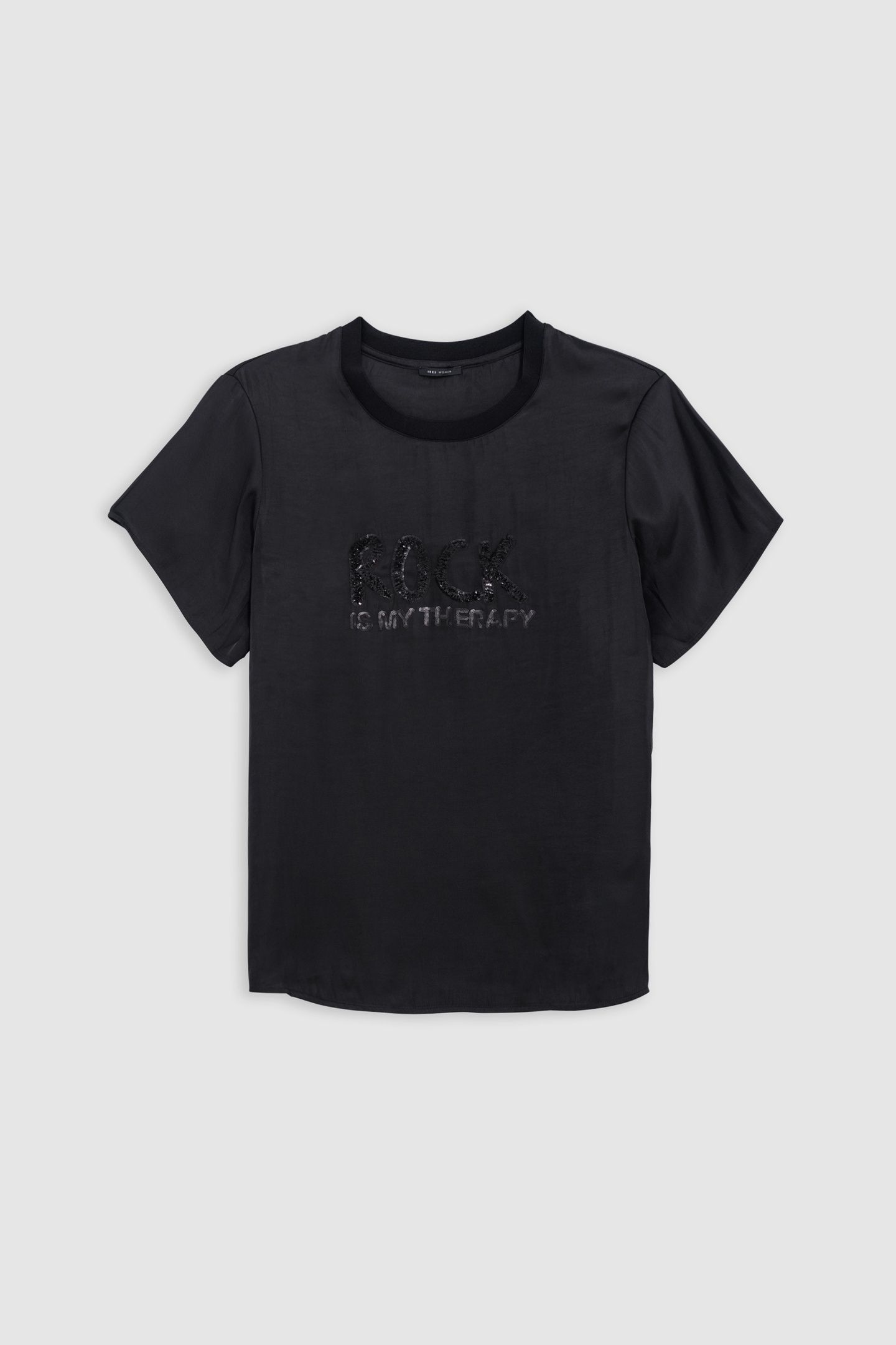 BLACK RECYCLED POLYESTER SEQUIN EMBROIDERED 6