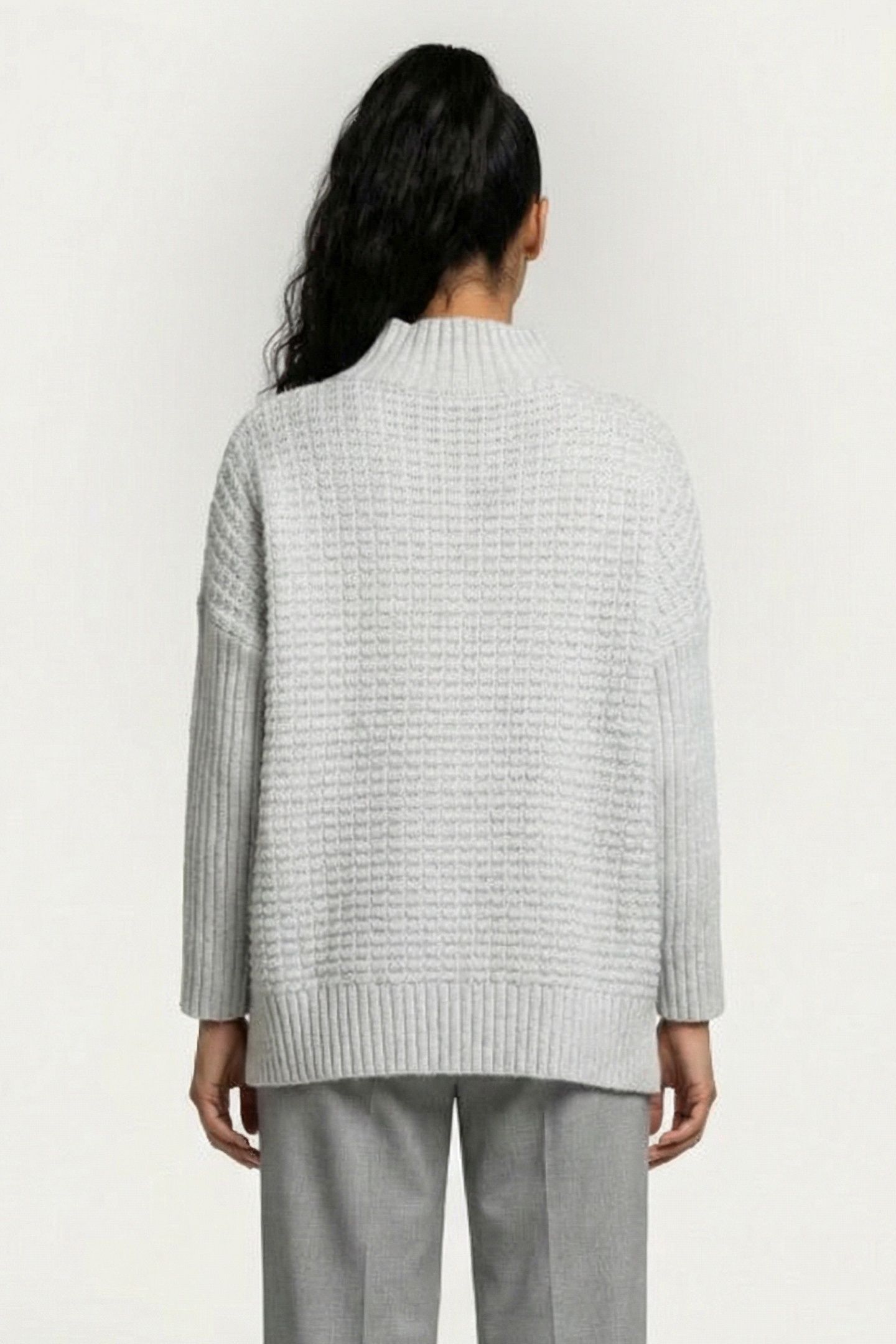 MOZART POPCORN HIGH NECK JMPR DOVE GREY MEL 2