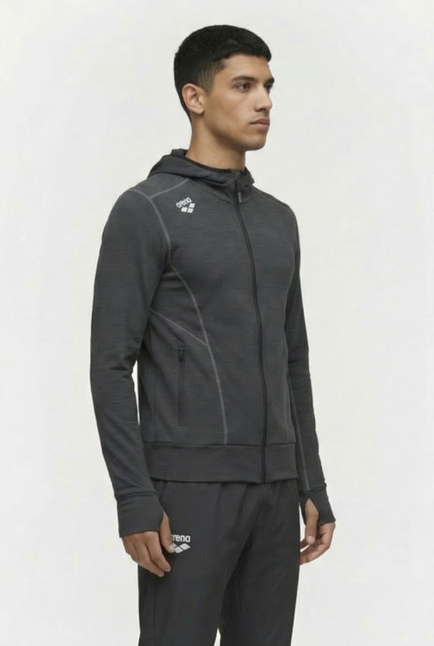 MEN'S HOODED JACKET SPACER LOGO BLACK 3