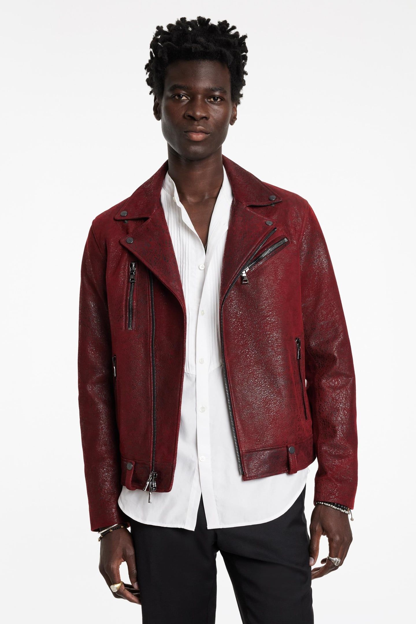 CHELSEA BIKER JACKET - SLIM FIT ASYMMETI GARNET 1