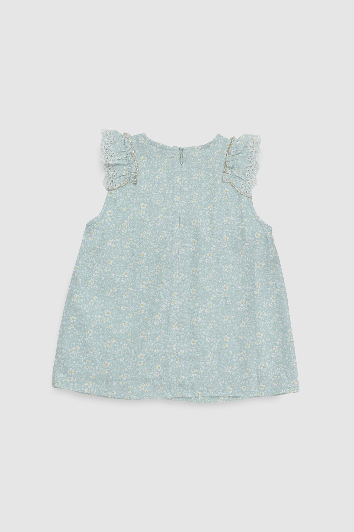 WATER GREEN FLORAL PRINT BLOUSE 2