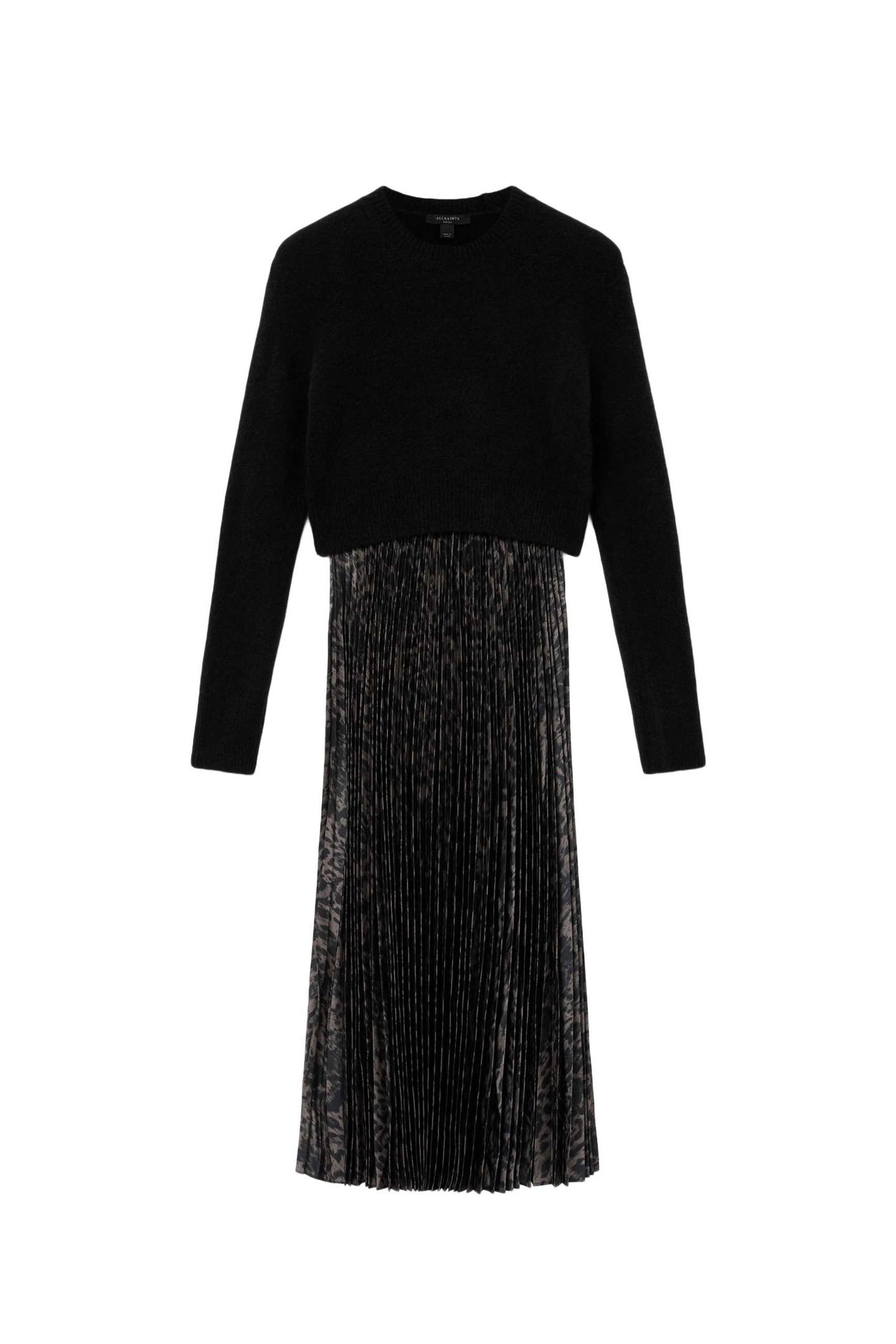 EVIA DRESS BLACK/FANGO GREEN 7