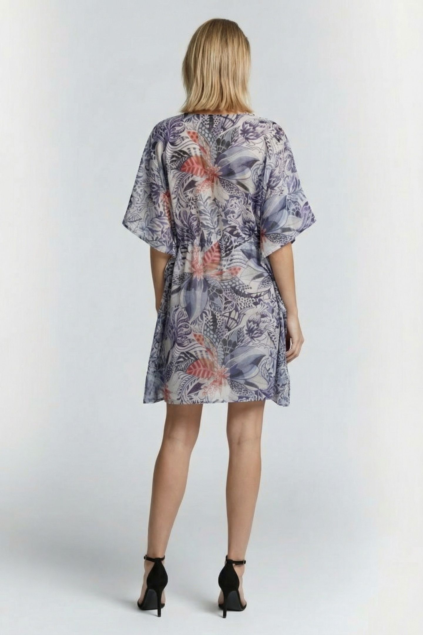 KAFTAN IN OFFWHITE WITH AZUR FUSION PRINT 2