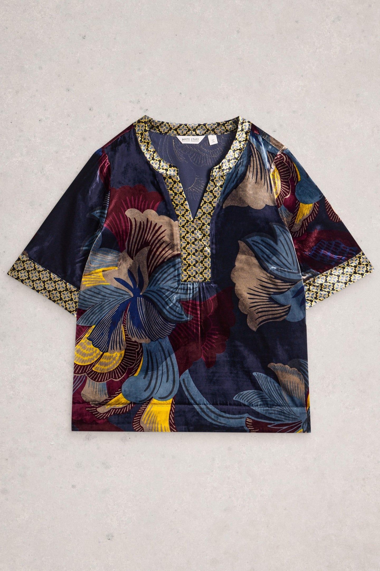 ASH VELVET TOP NAVY MULTI 3