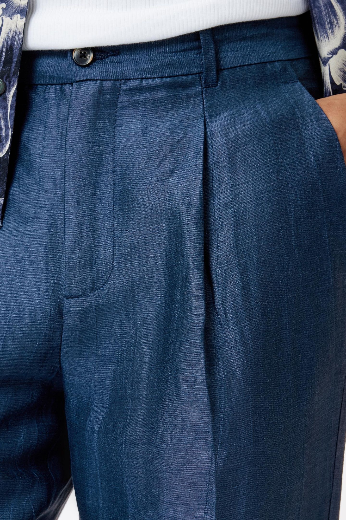 BENEDICT PANTS - SLIM FIT PLEATED PANTS LAKE BLUE 3
