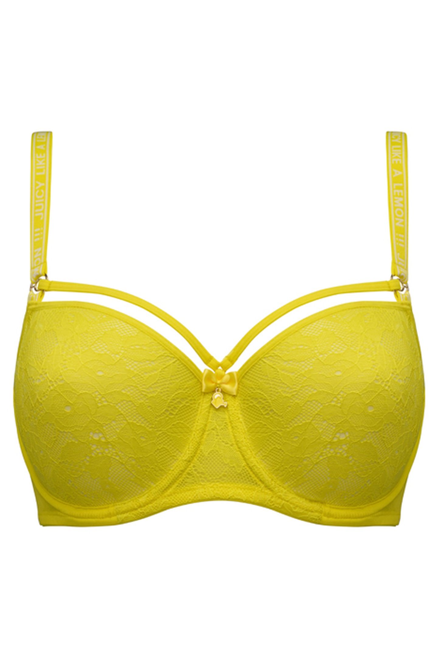 SPACE ODYSSEY CITRUS YELLOW LACE BALCONY BRA 2