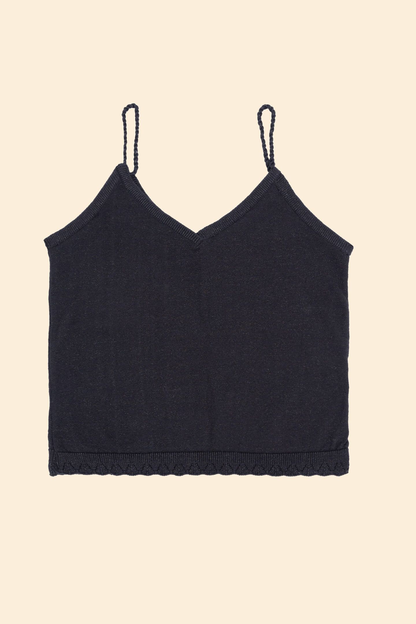 BLACK GLITTERY KNIT STRAPPY TOP BLACK 4