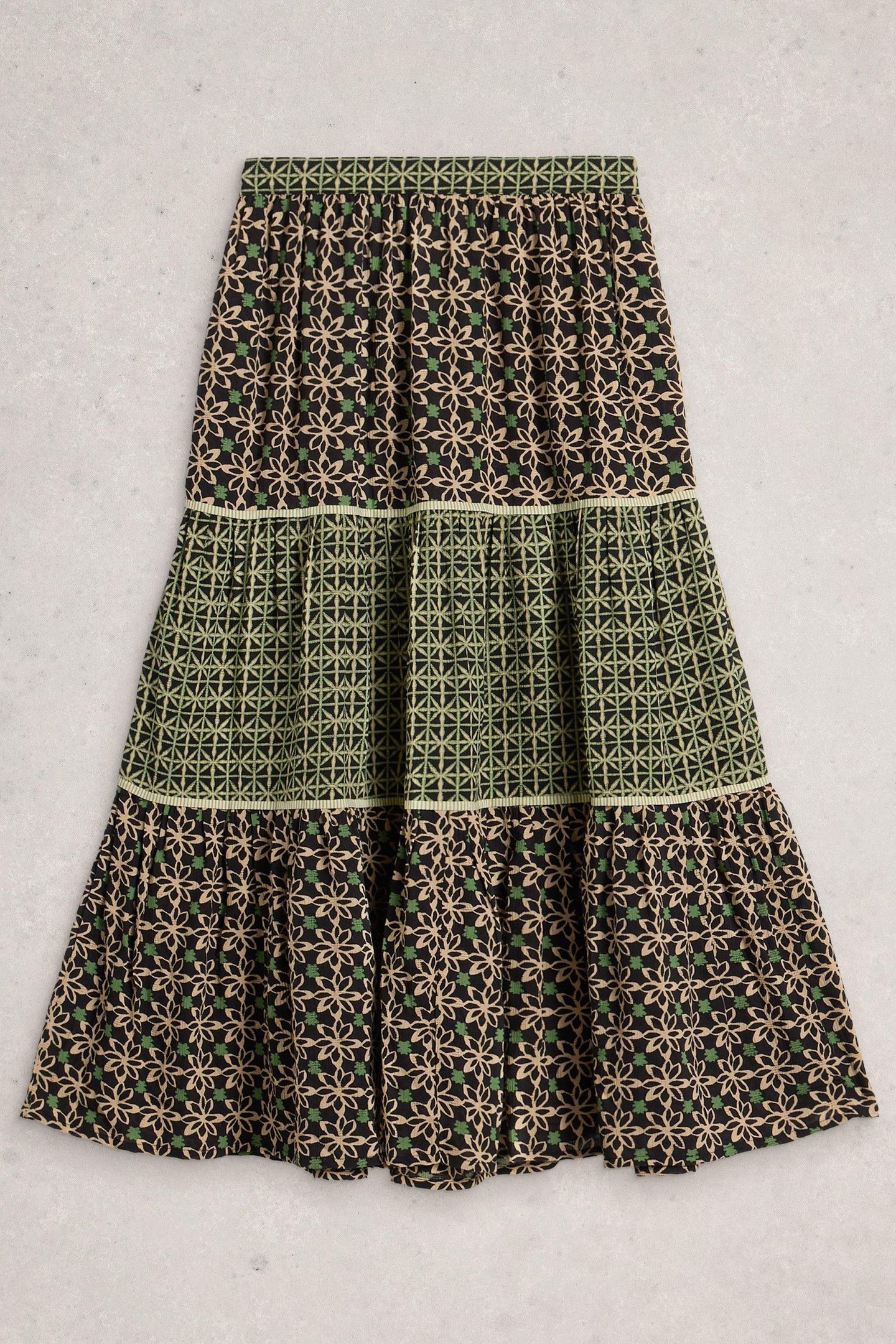 MABEL MIXED PRINT SKIRT BLACK MULTI 3