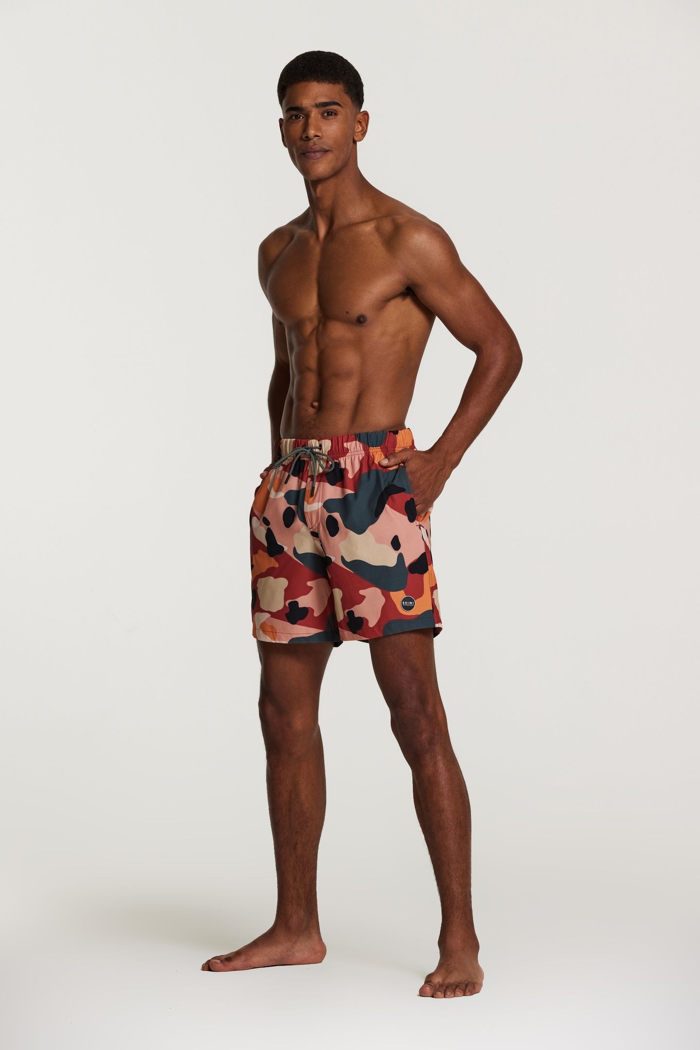 STRETCH SWIMSHORT NEO CAMO TANDORI SPICE BROWN 3
