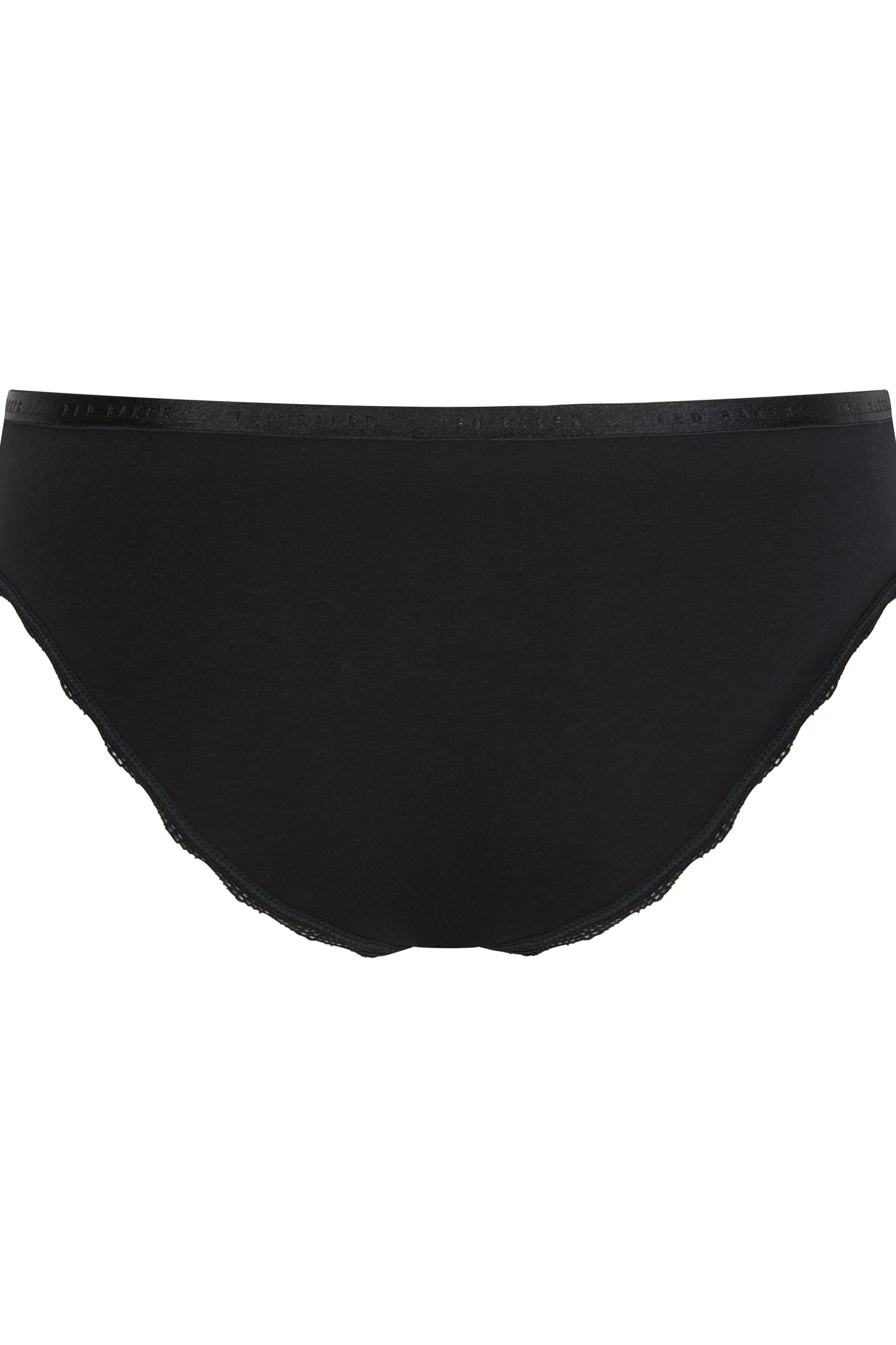HARRIOT 3PK PLAIN BRIEF WITH LACE TRIM JET BLACK 3