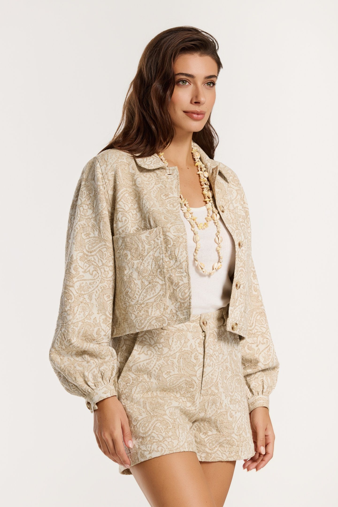 MAE SHORTS PAISLEY JACQUARD WHITE PAISLEY JACQUARD 4