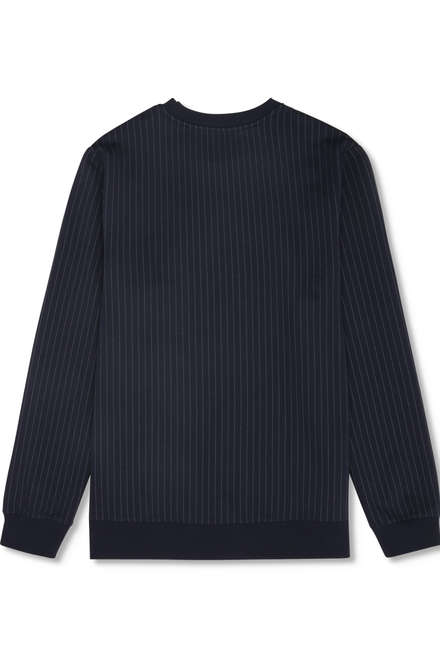 BRERA REGULAR PINSTRIPED CREWNECK SWEATSHIRT BLACK 6