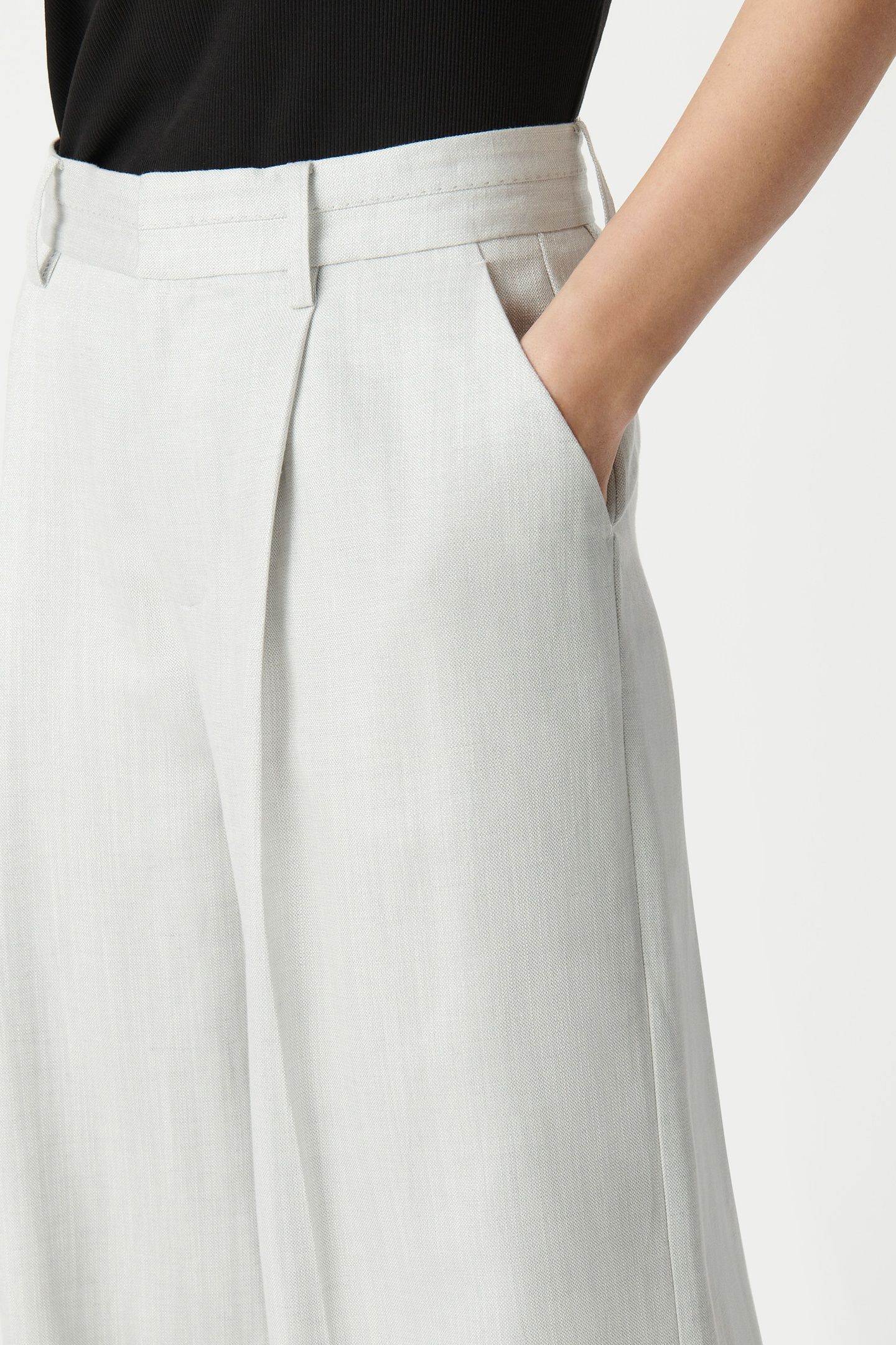 WIDE-LEG GRAY SEQUINED SUIT PANTS 6