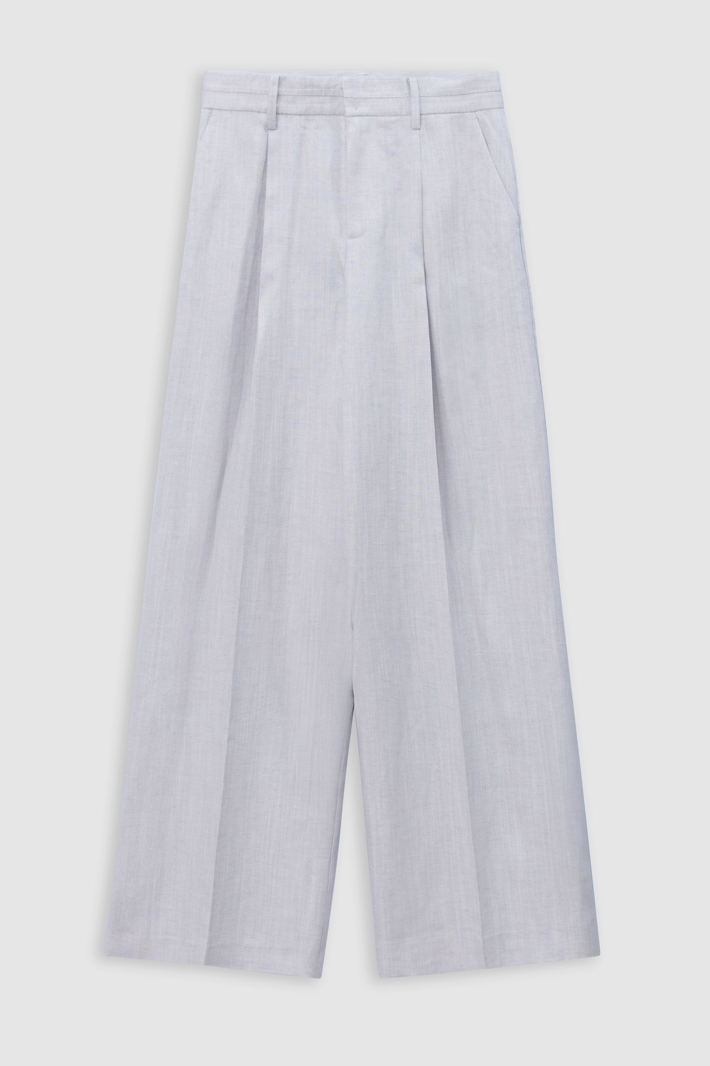 WIDE-LEG GRAY SEQUINED SUIT PANTS 5
