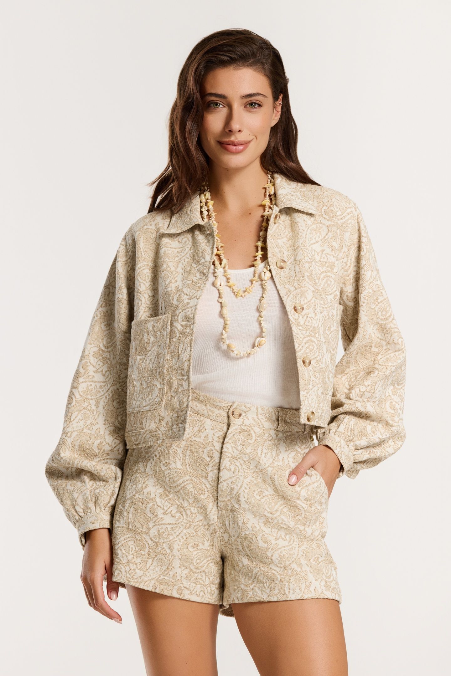 MAE SHORTS PAISLEY JACQUARD WHITE PAISLEY JACQUARD 6