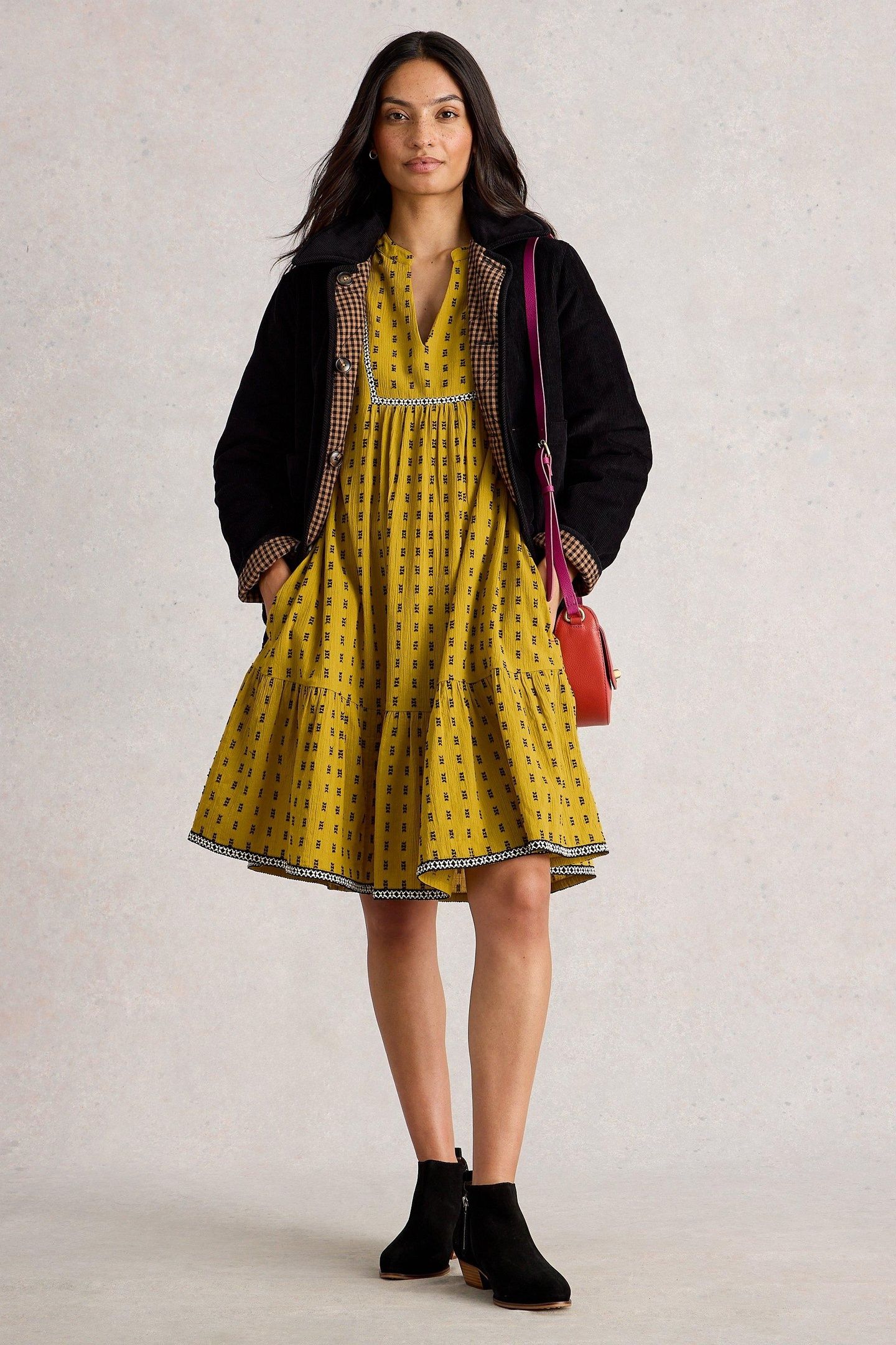 ORLA EMBROIDERED DRESS CHARTREUSE MULTI 1