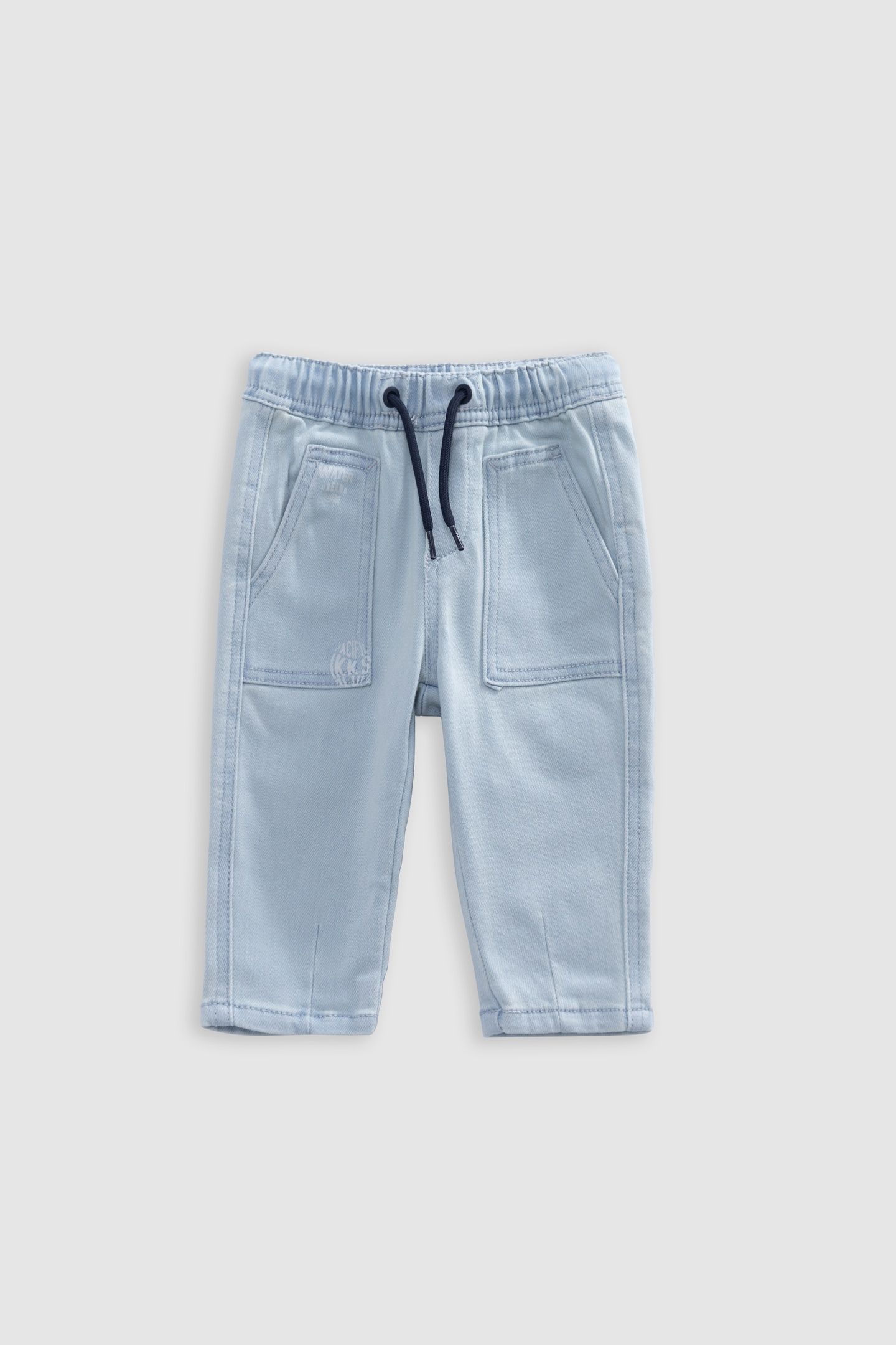 BLUE MAXI JEANS WITH ELASTICATED WAISTBAND AND POCKETS 1