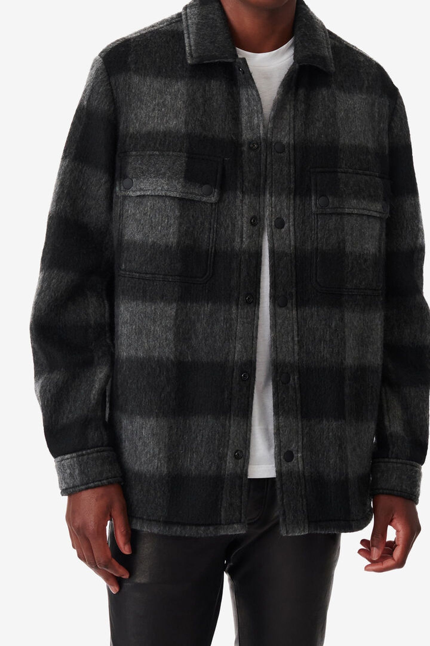 ILARIO OVERSHIRT BLACK/DARK GREY 1