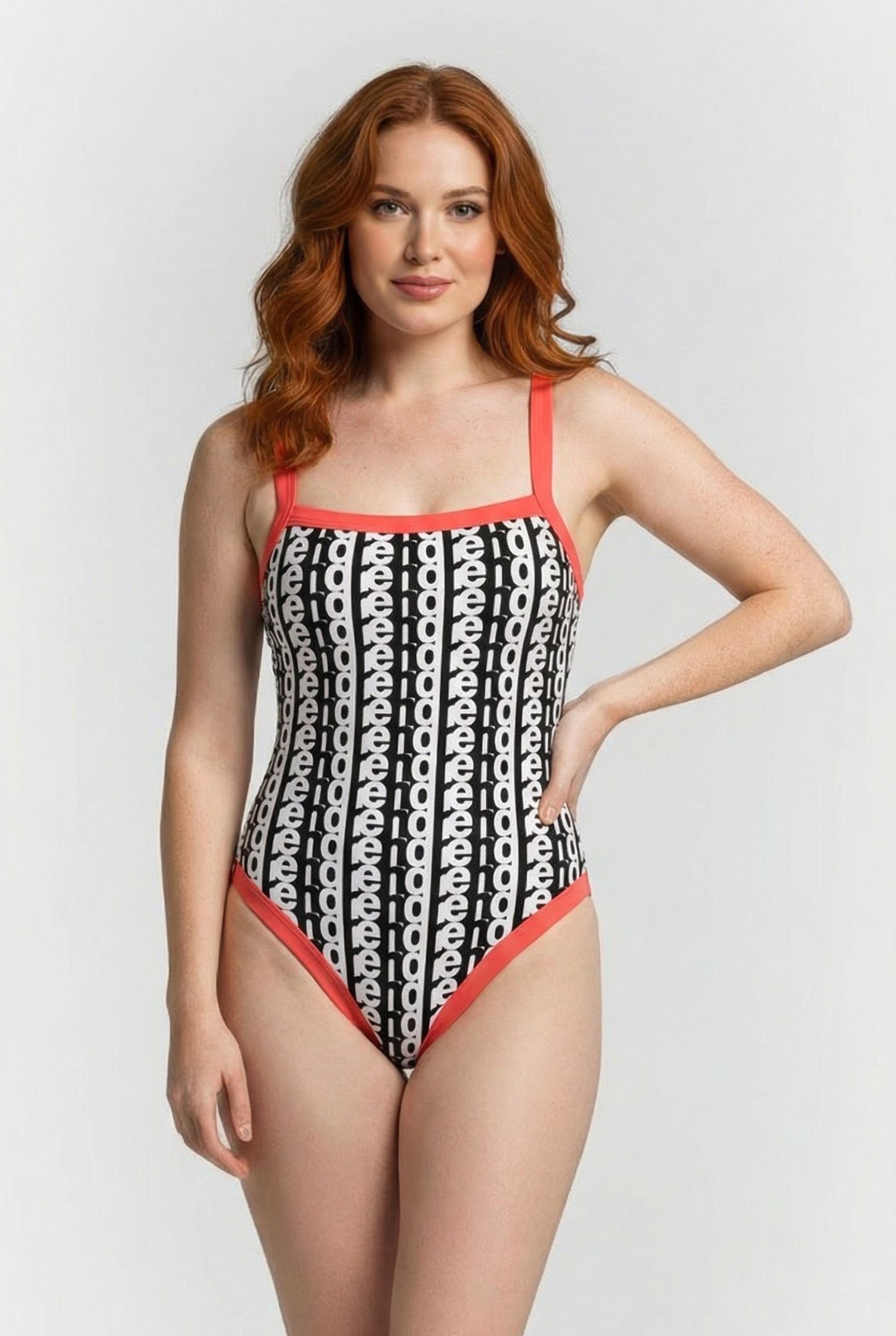 WOMEN'S ARENA MONOGRAM SWIMSUIT U BACK WHITE MULTI-CALYPSO C 1