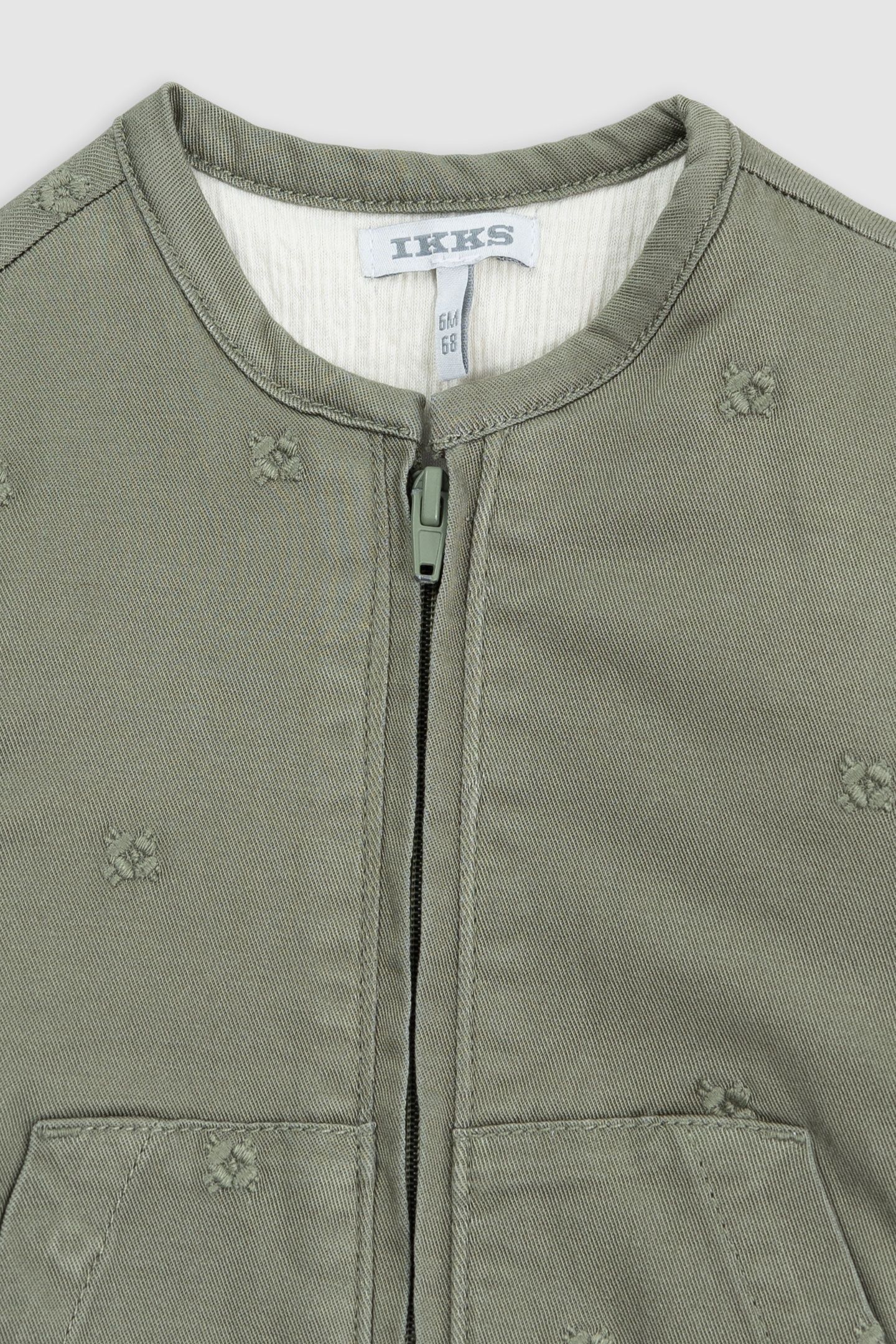 EMBROIDERED KHAKI JACKET WITH REMOVABLE SLEEVES 6