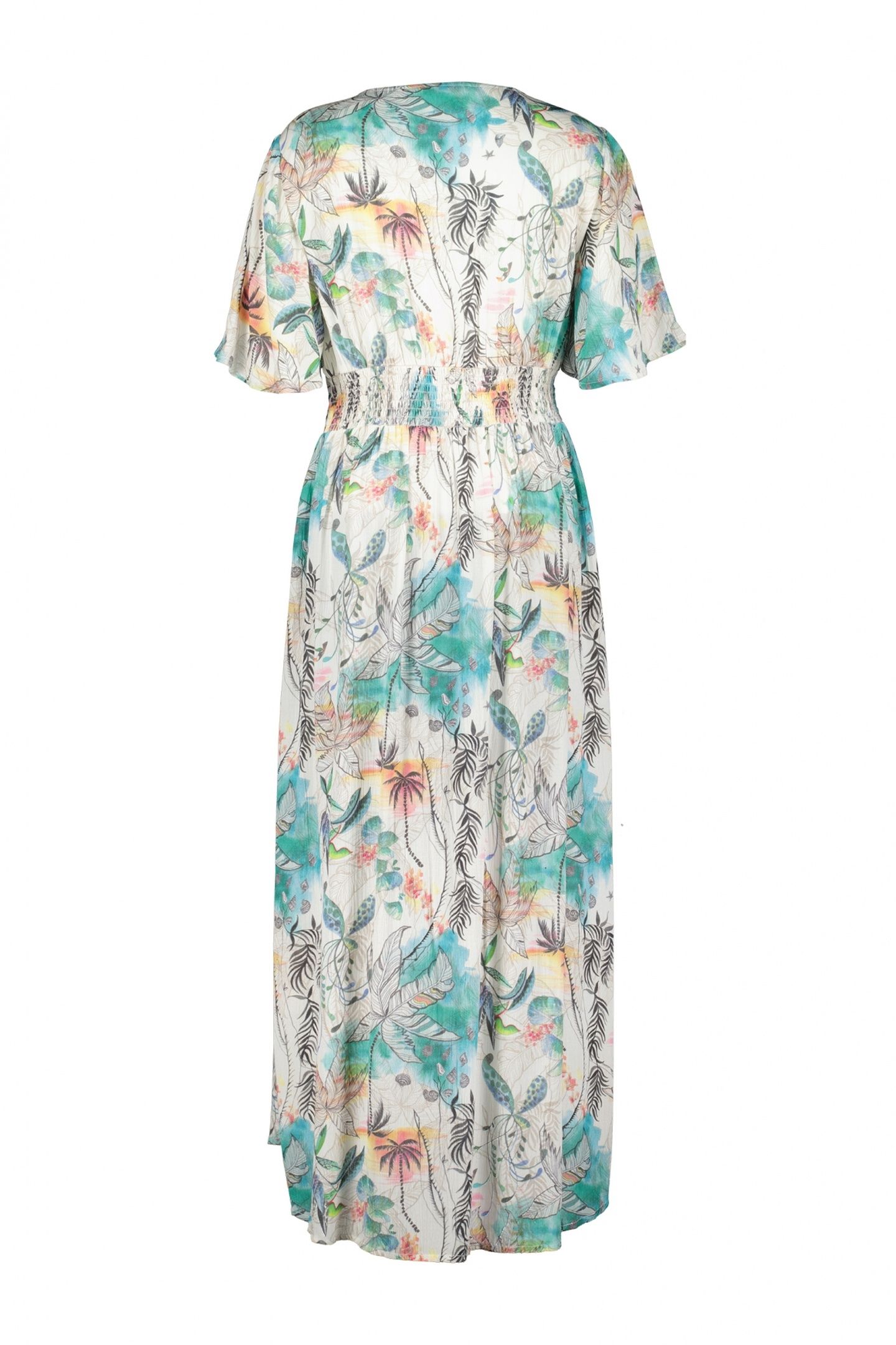 MAXI DRESS JAZZY IN OFFWHITE WITH PALM FESTIVAL PRINT 7