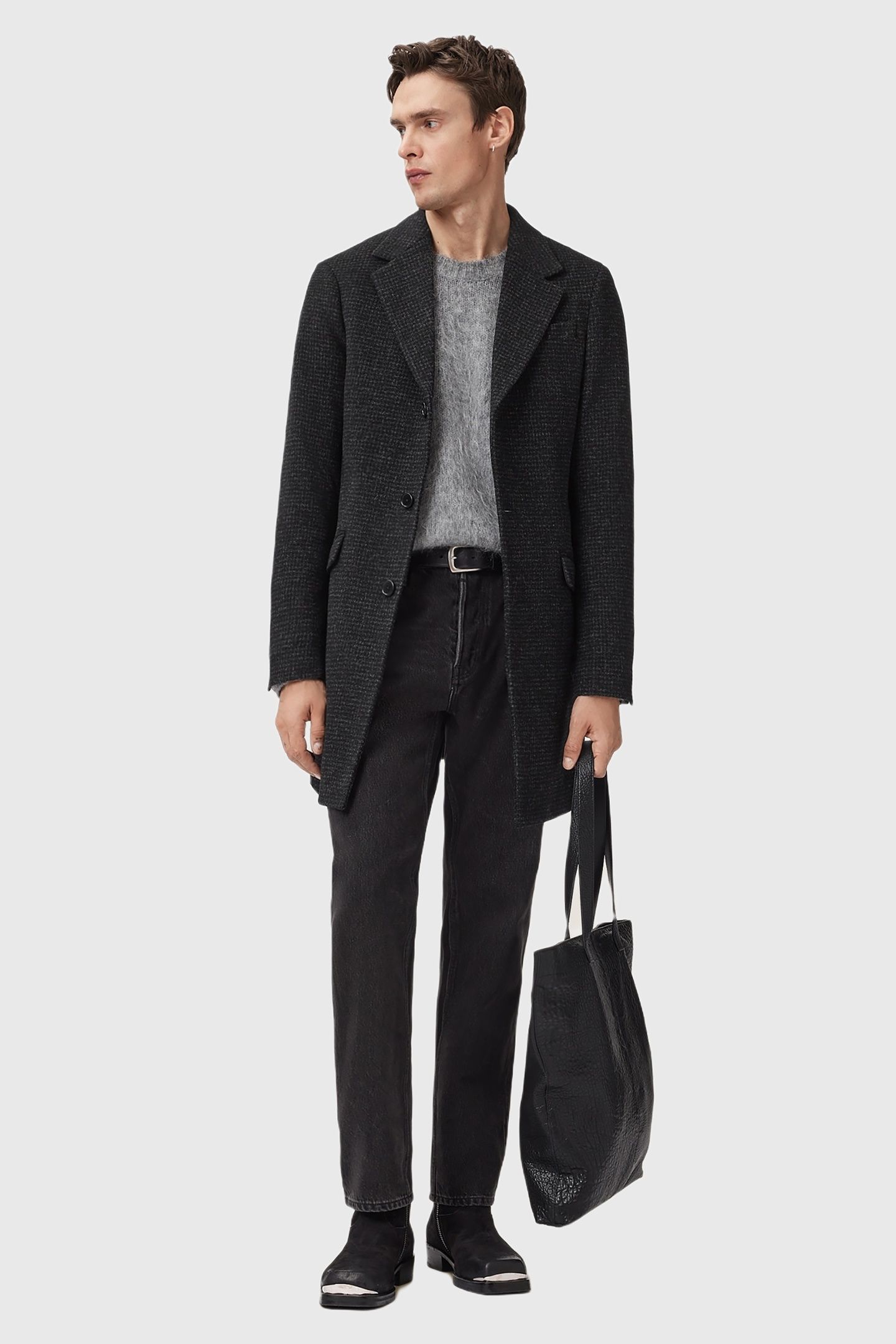 CASPIAN COAT CINDER BLACK MARL 2