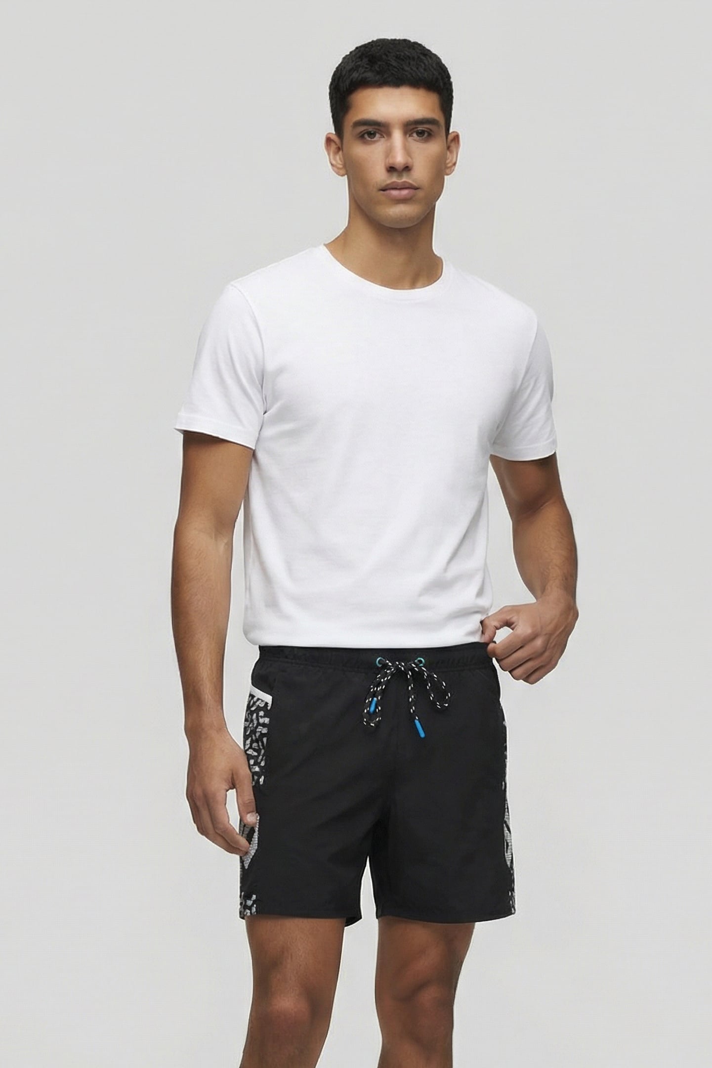 MEN'S ARENA PRO-FILE BEACH BOXER LOGO BLACK-WHITE 1