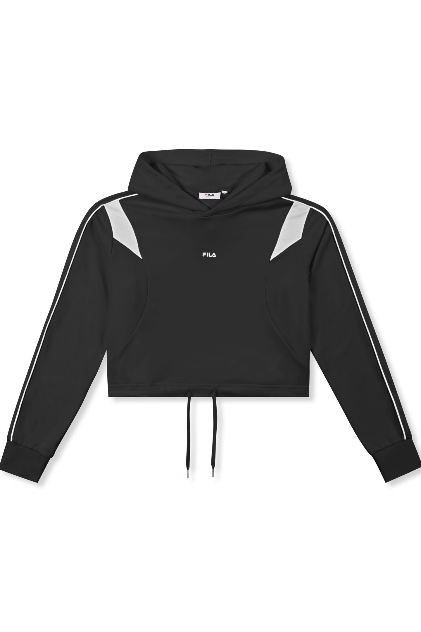 RIVOLI RELAXED CROPPED GRAPHIC HOODIE BLACK-BRIGHT WHITE 5