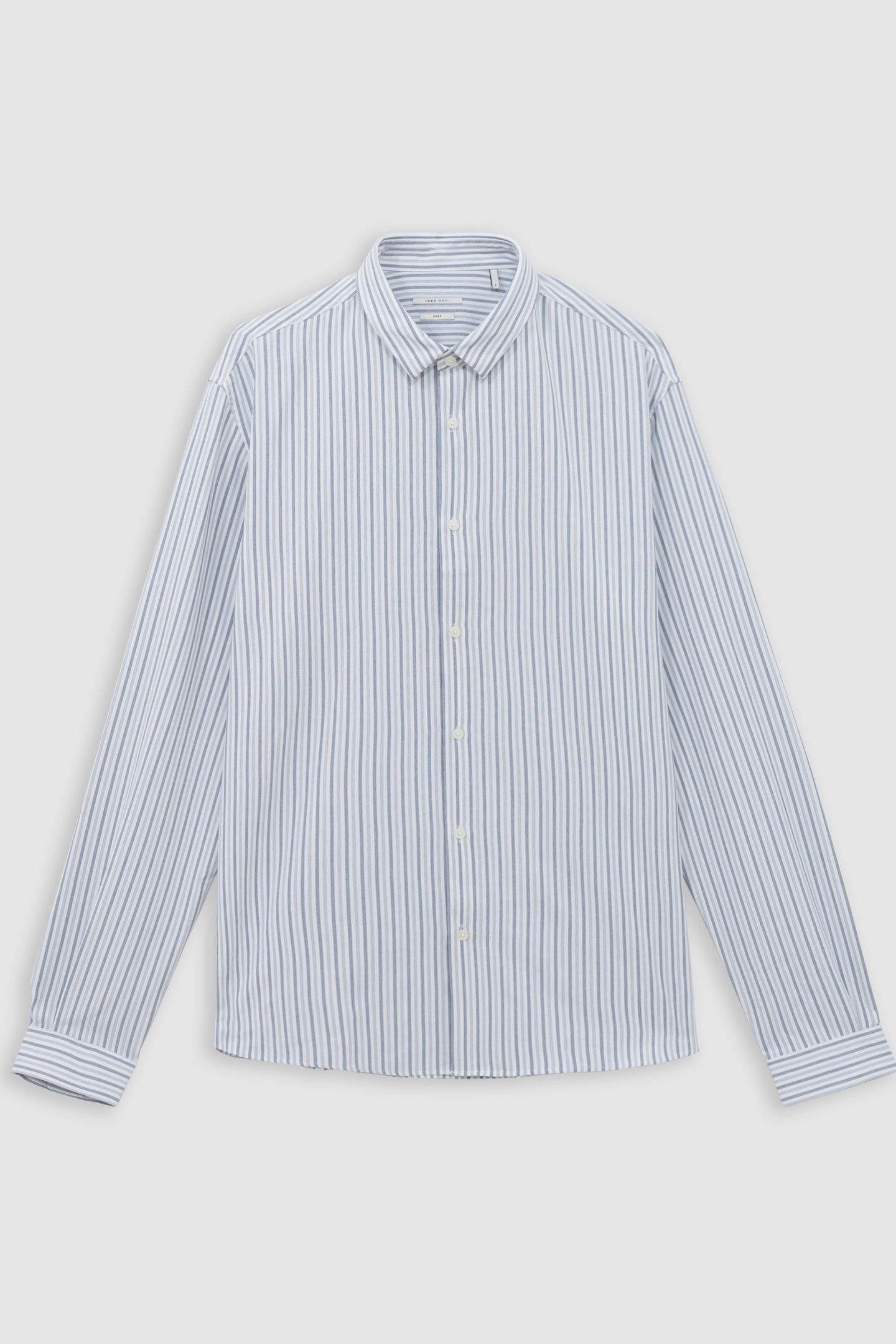 WHITE SEAWOOL® REGULAR SHIRT WITH NAVY STRIPES 4