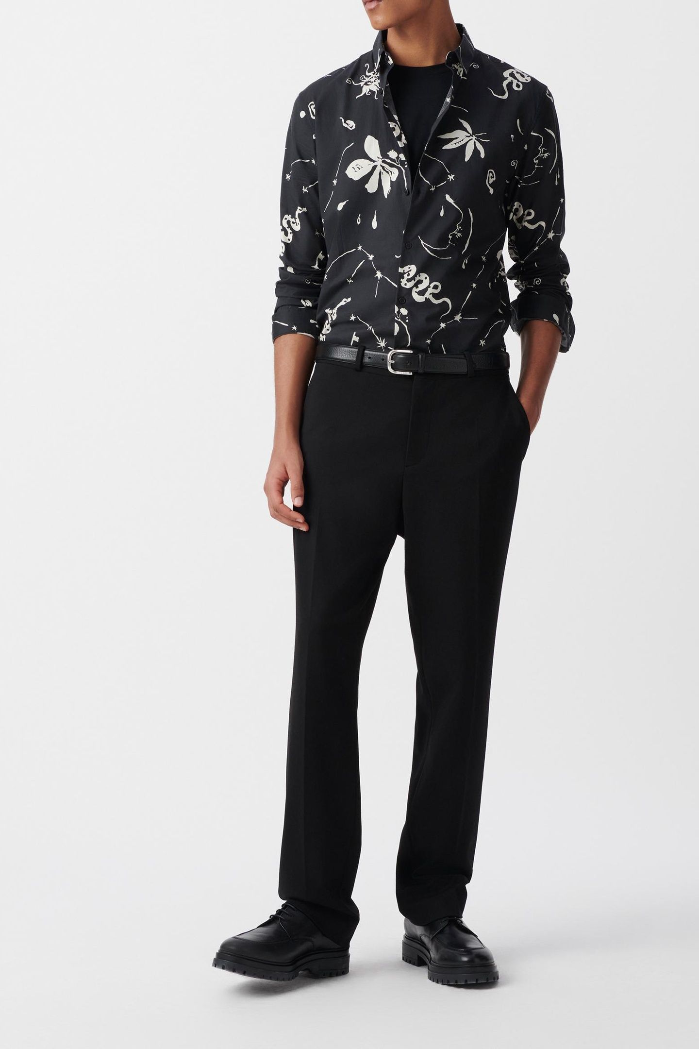 BLACK REGULAR SHIRT WITH STAR PRINT 1