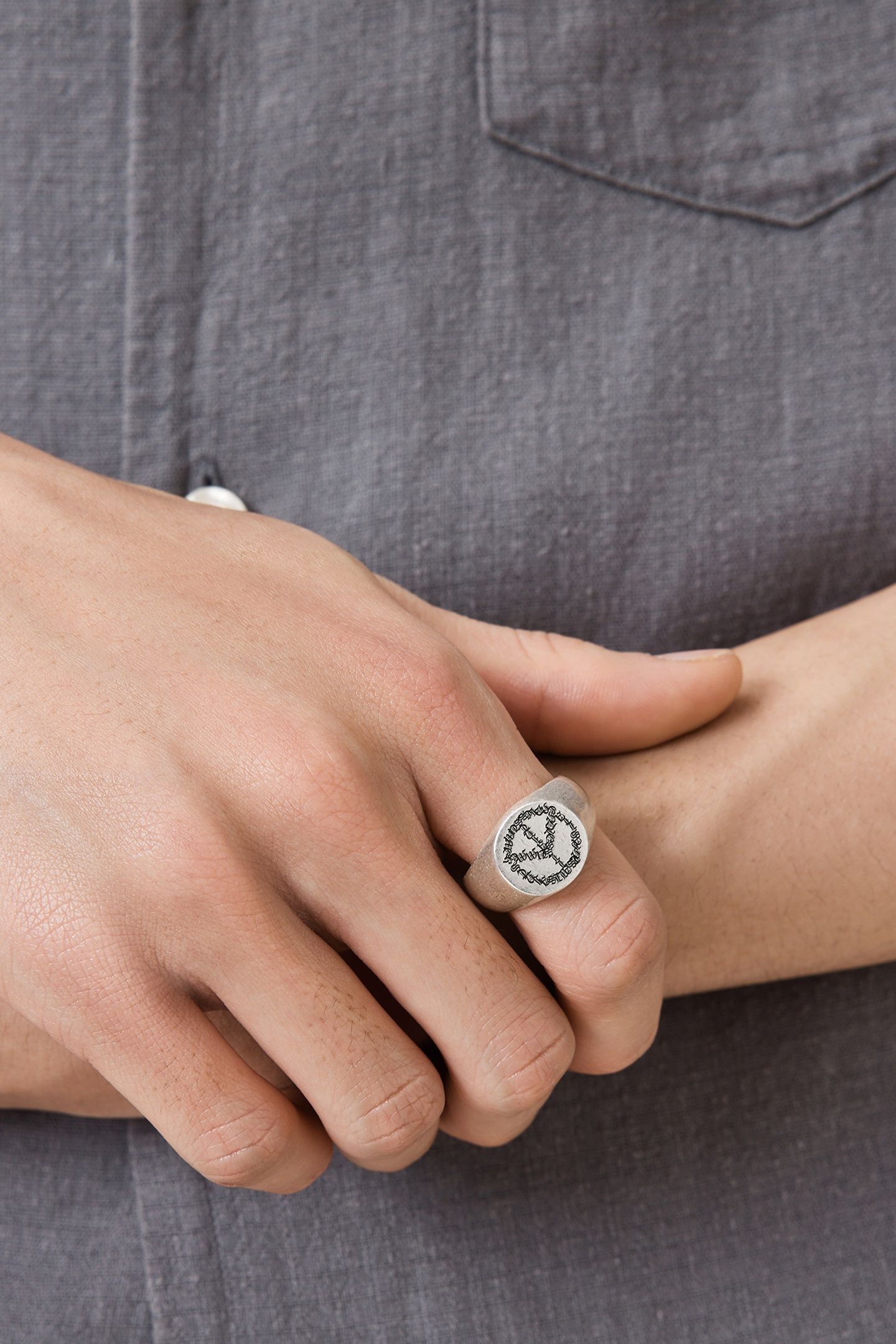 LEON PEACE RING WARM SILVER 5