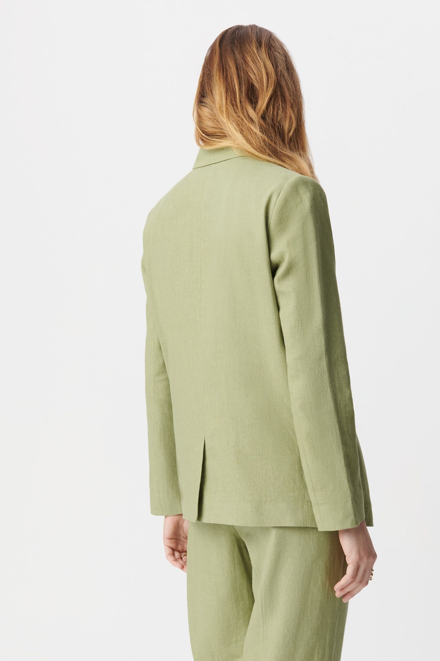 GREEN LINEN AND COTTON SUIT JACKET 3