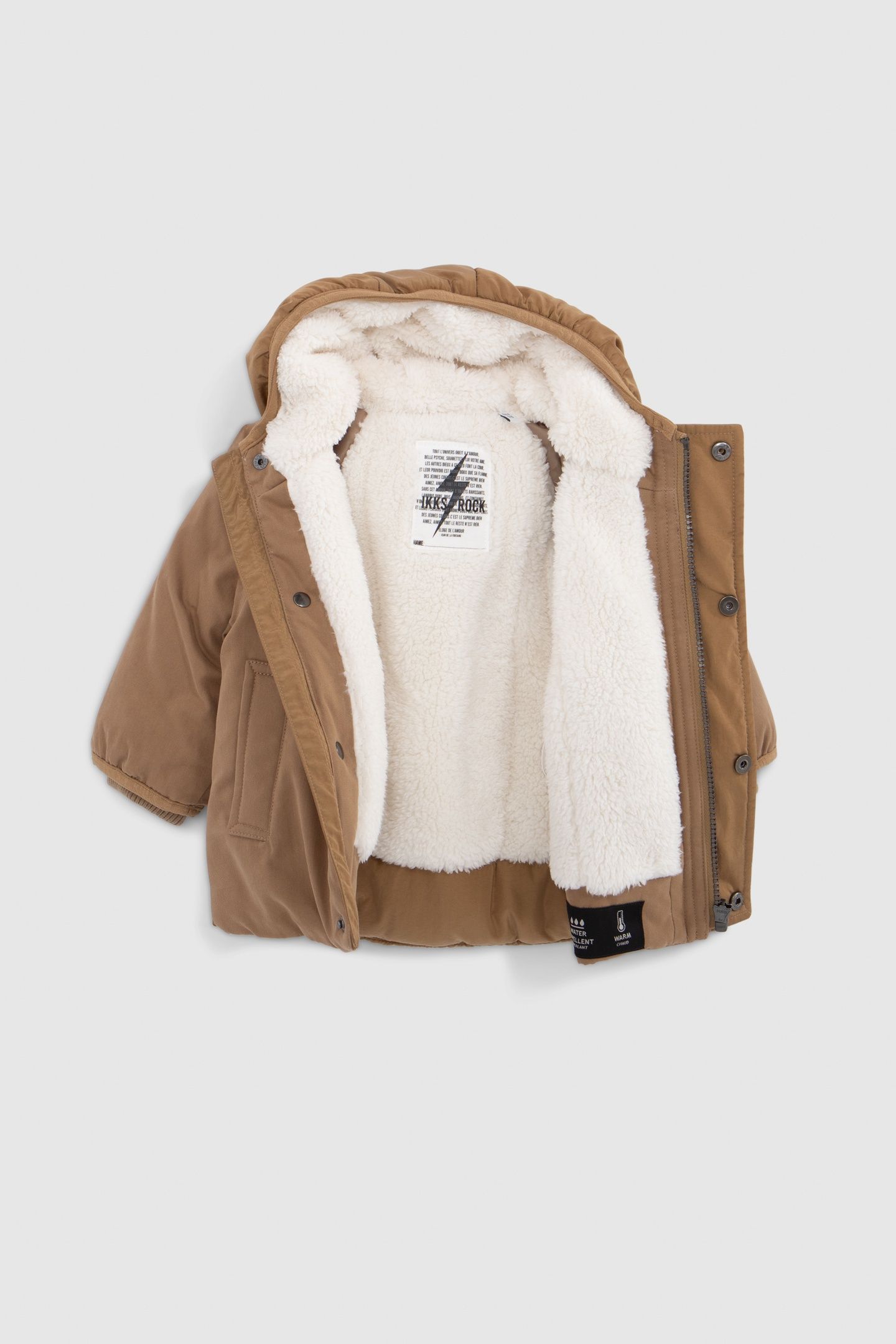 BABY BOY CAMEL TWO-PLY LINED PARKA 3
