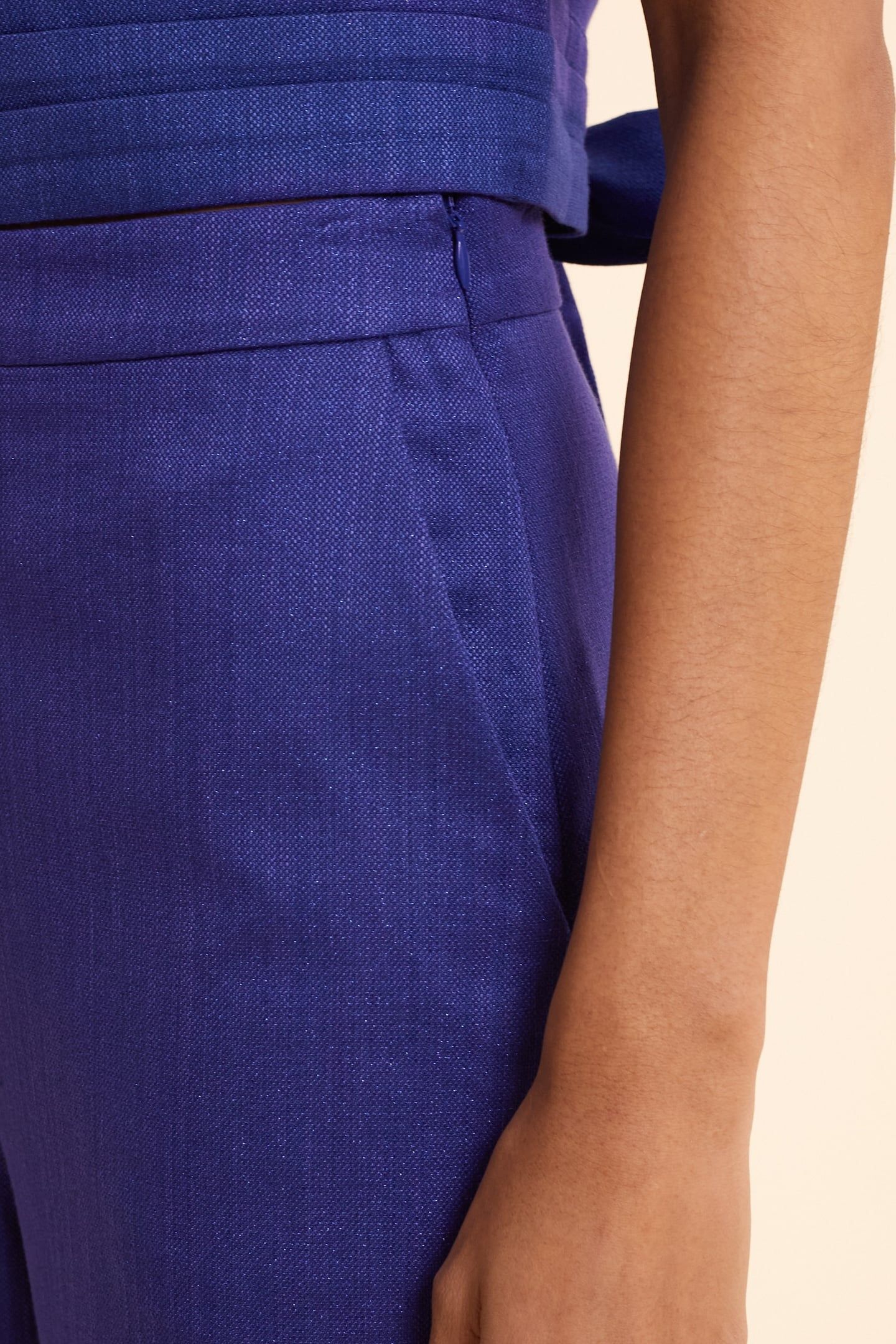 BLUE GLITTERY WIDE-LEG TROUSERS SAPPHIRE BLUE 6