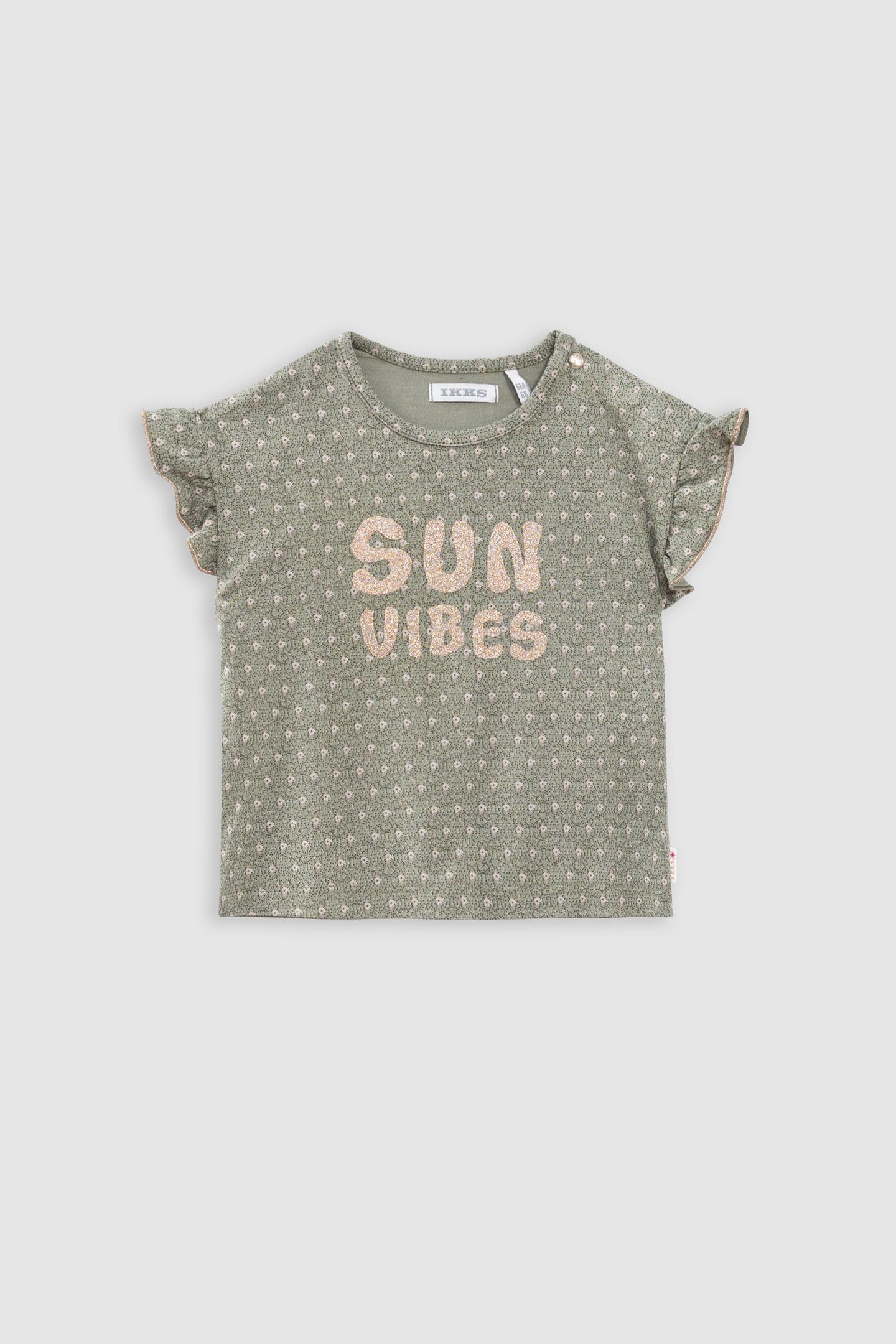 MINIMALIST GRAPHIC-PRINT KHAKI T-SHIRT 1