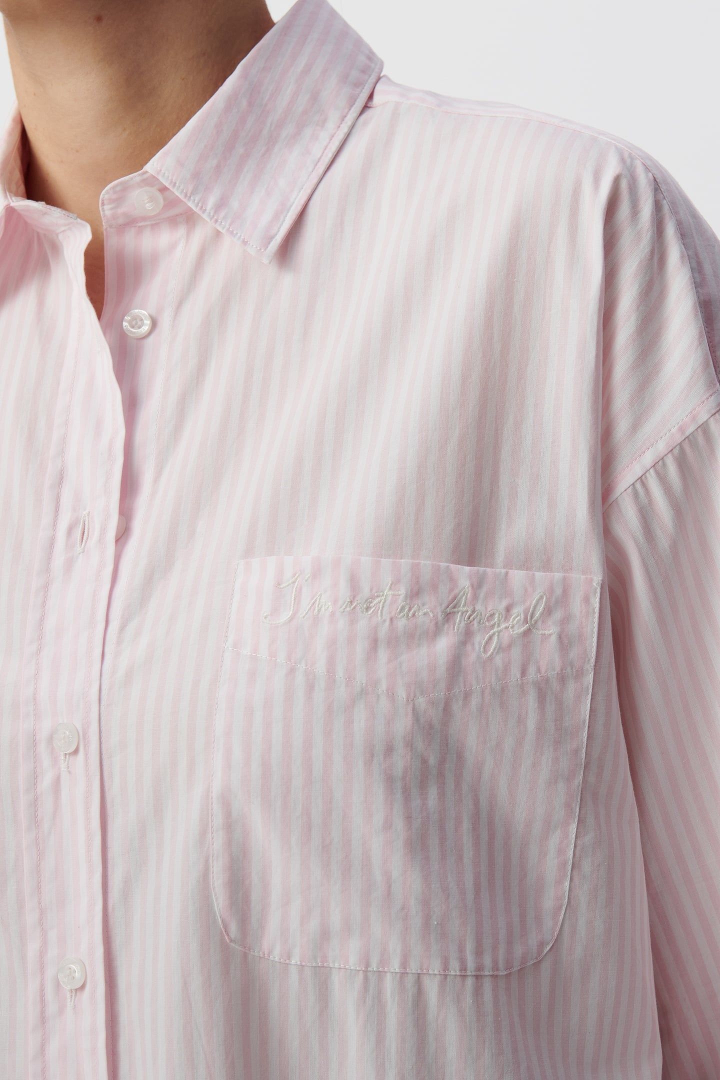 OVERSIZED PINK STRIPED ORGANIC COTTON SHIRT 6
