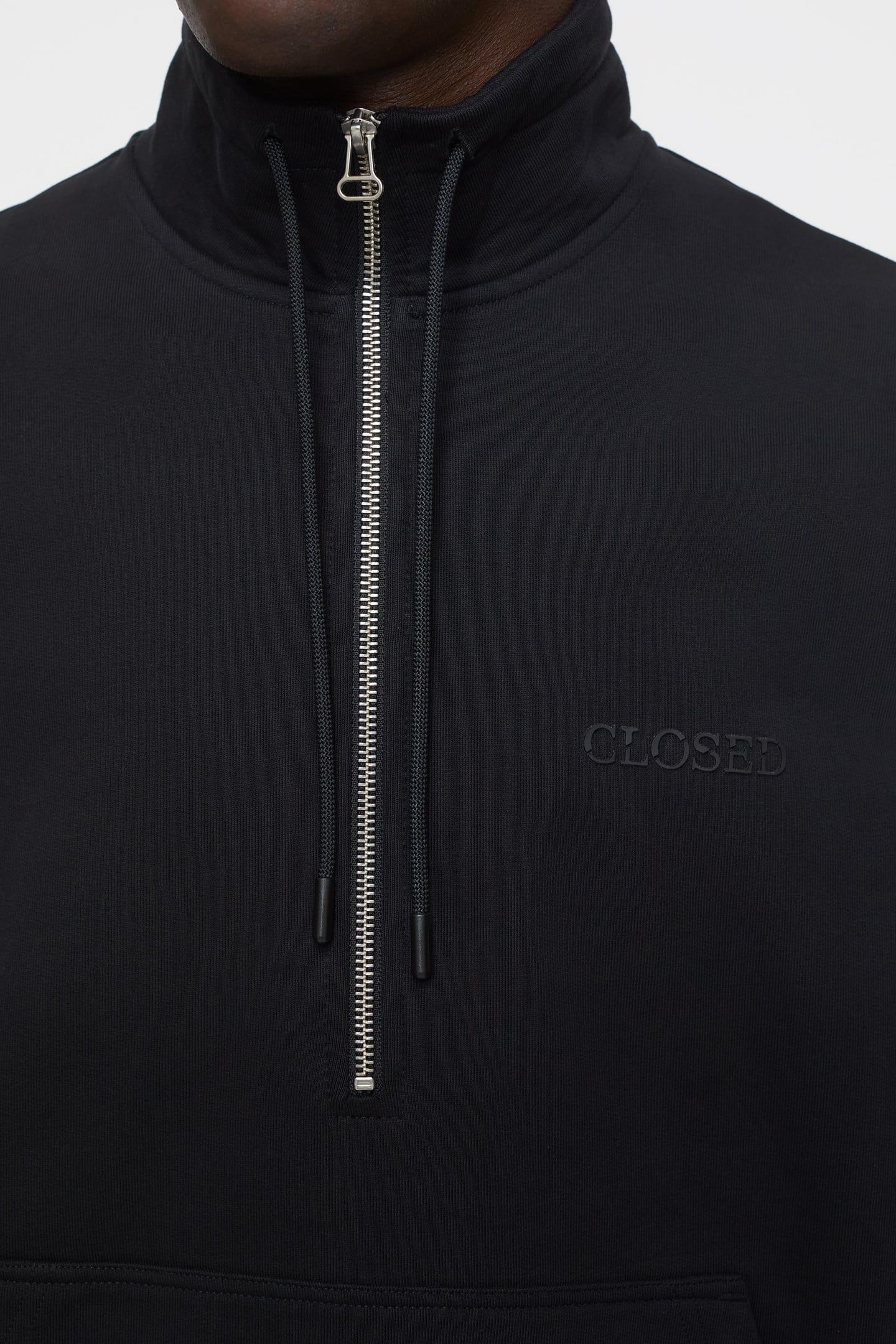 HALF ZIP SWEAT T-SHIRTS BLACK 5