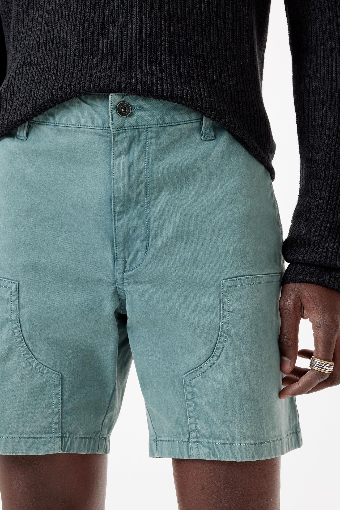 JAYDEN DOUBLE KNEE SHORTS FOG 3