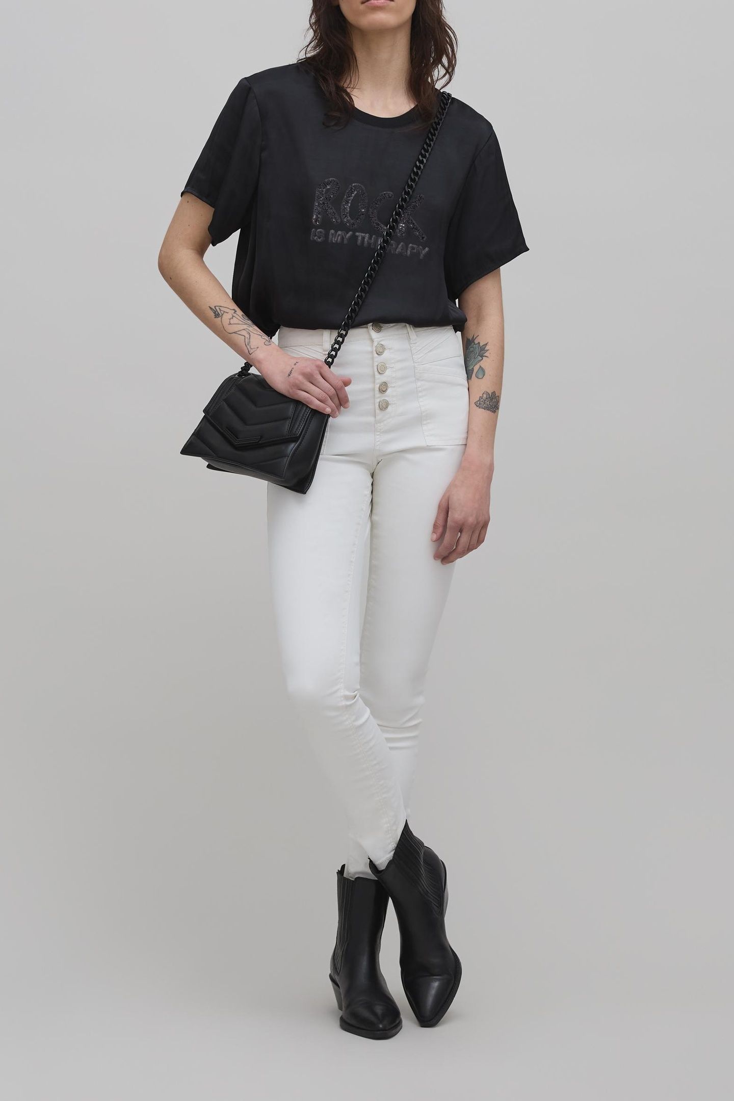 BLACK RECYCLED POLYESTER SEQUIN EMBROIDERED 4