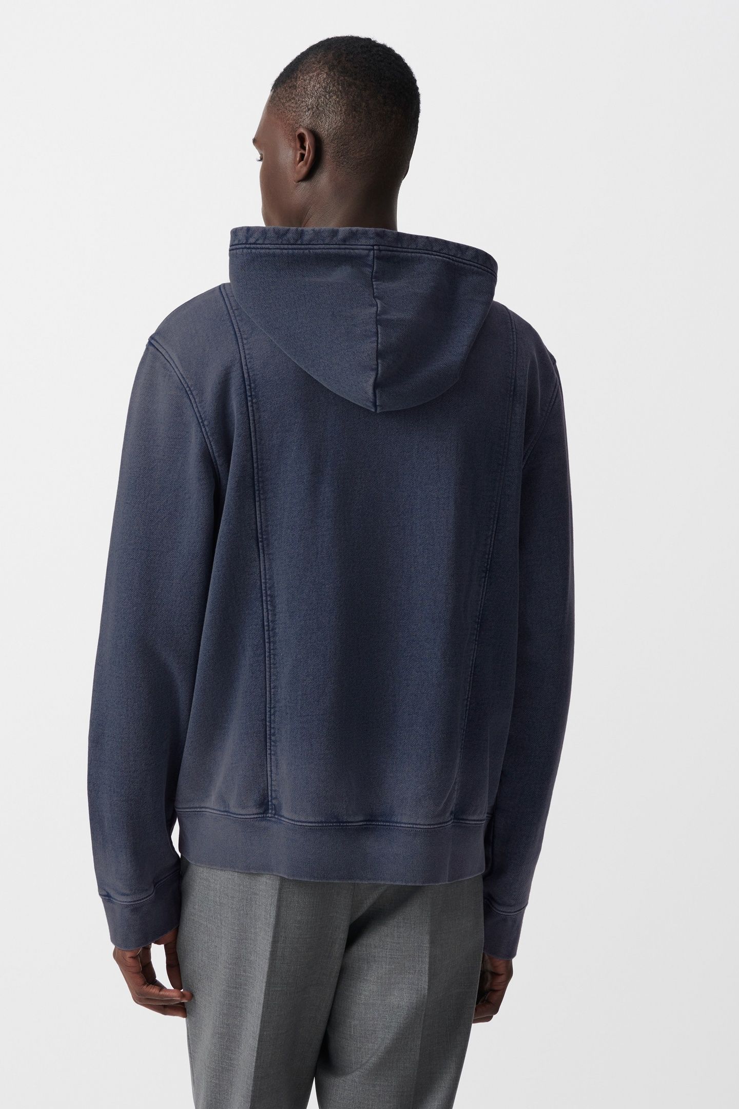 INK SWEATSHIRT FABRIC ZIP-UP HOODED CARDIGAN 3