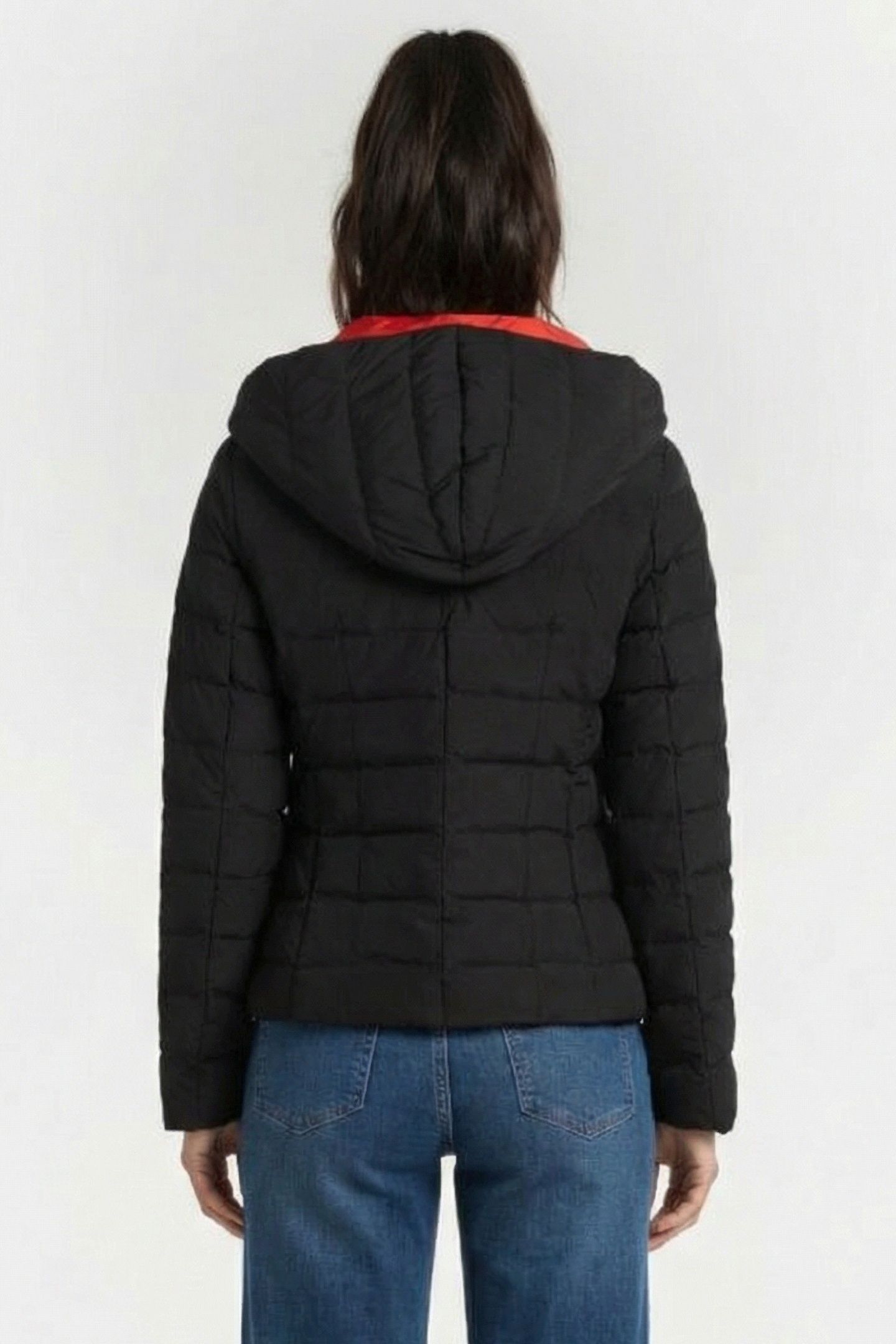 IOLA PUFFA COAT BLACK/RED 2