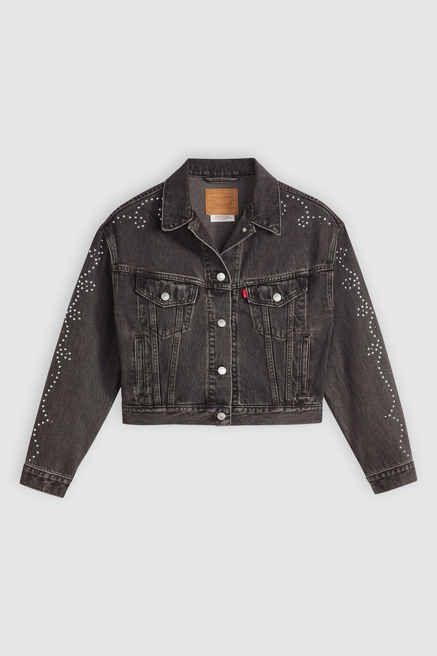 SHRUNKEN 90S NO PLEAT BEJEWELED TRUCKER 4
