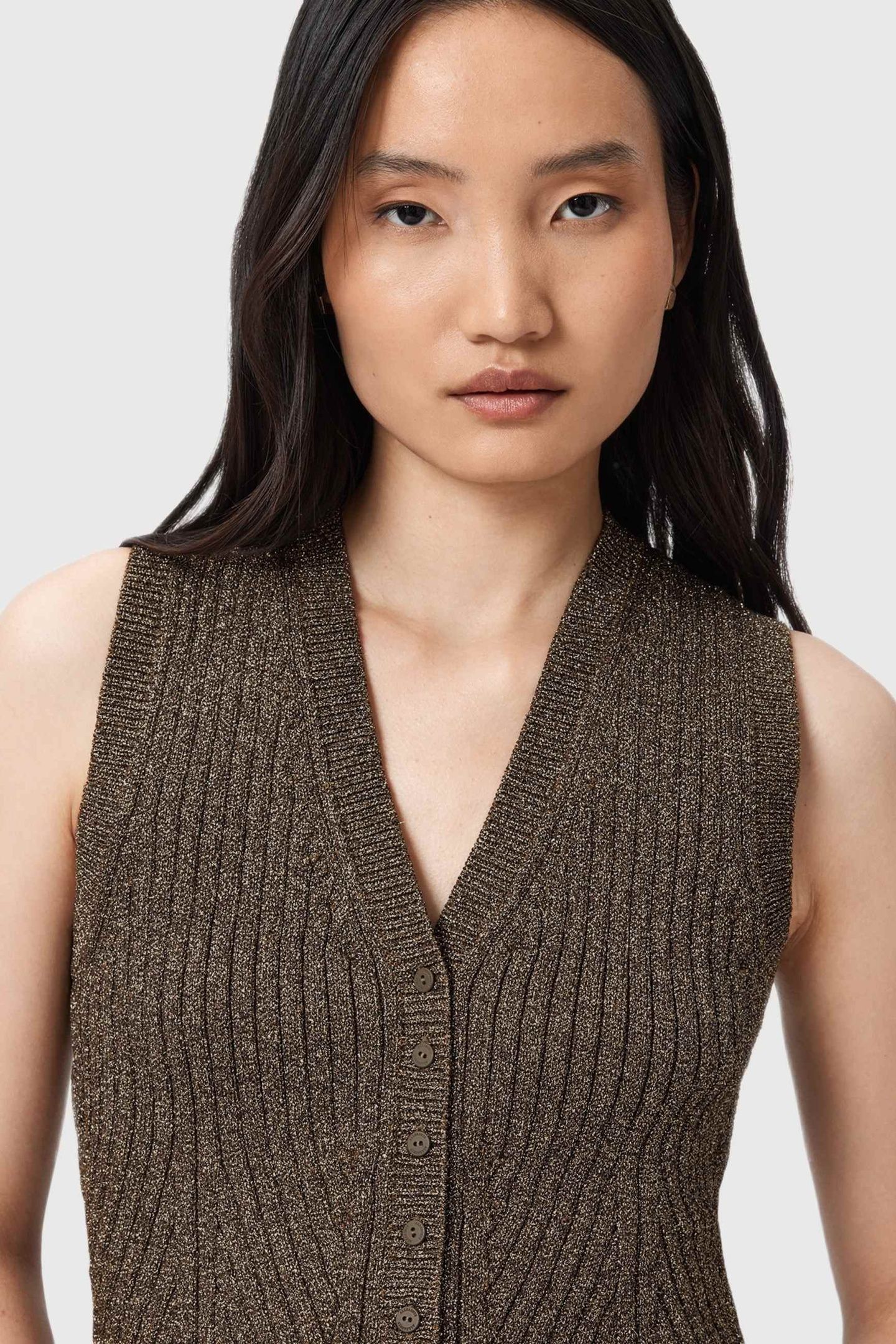 CRUZ SHINE WAISTCOAT BRONZE BROWN 6