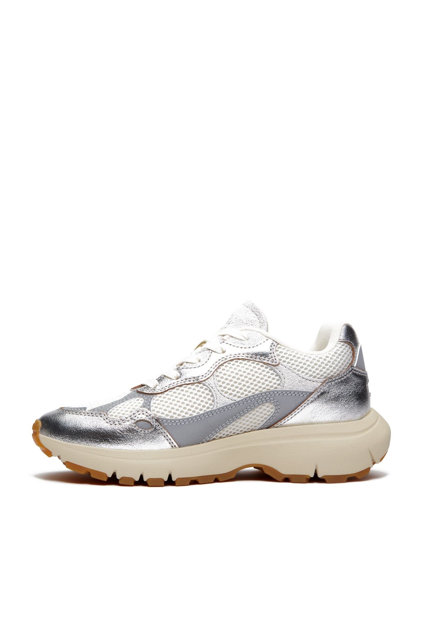 HAZEL LANE LOW LACE UP SNEAKER NATURAL MESH SILVER 8