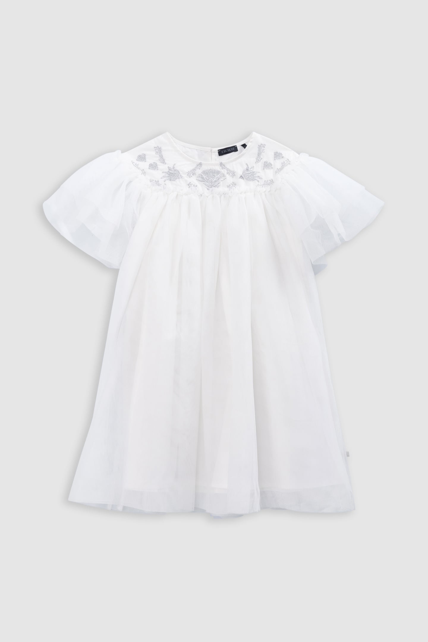 WHITE TULLE DRESS WITH SILVER EMBROIDERY 1