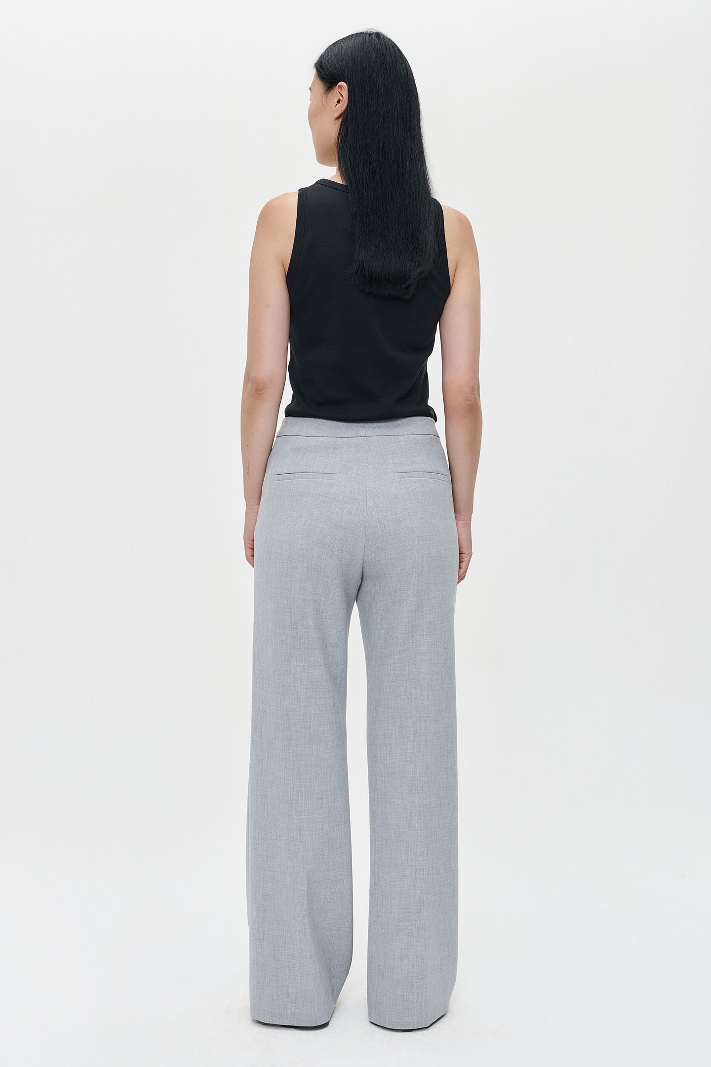 COMPACT STRETCH STELLA PANTS LIGHT GREY MELANGE 3