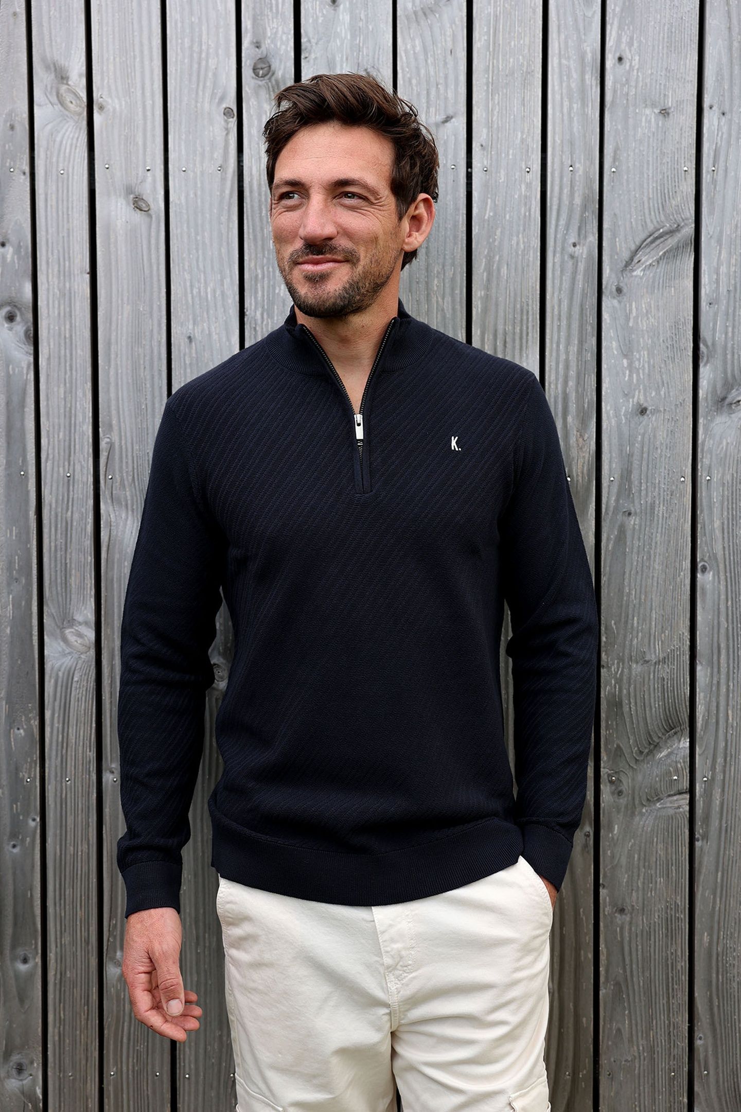 KN CROSSED ZIP DARK NAVY 1