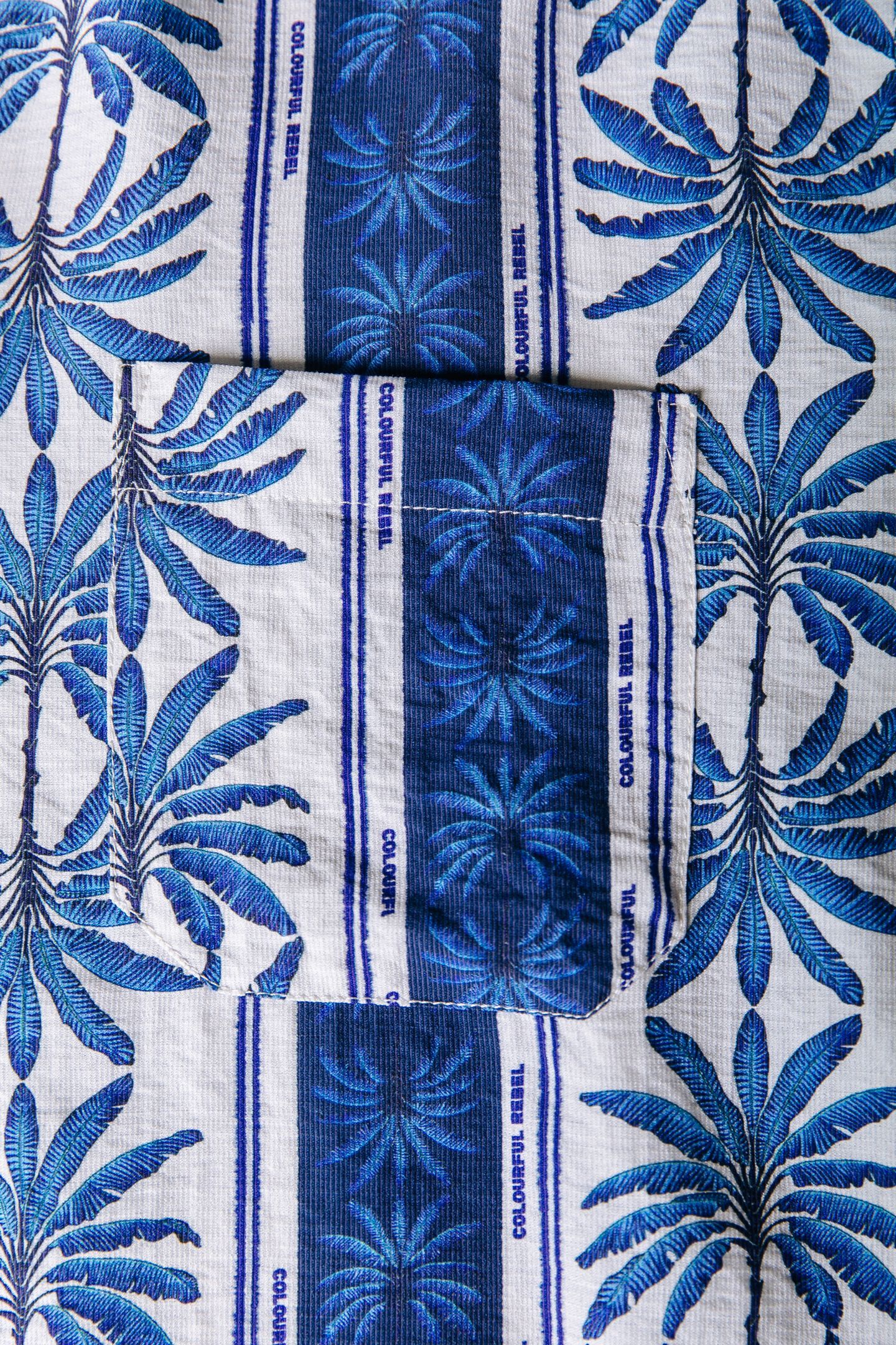 TALIA PALM DROPPED SHOULDER BLOUSE BRIGHT BLUE 4