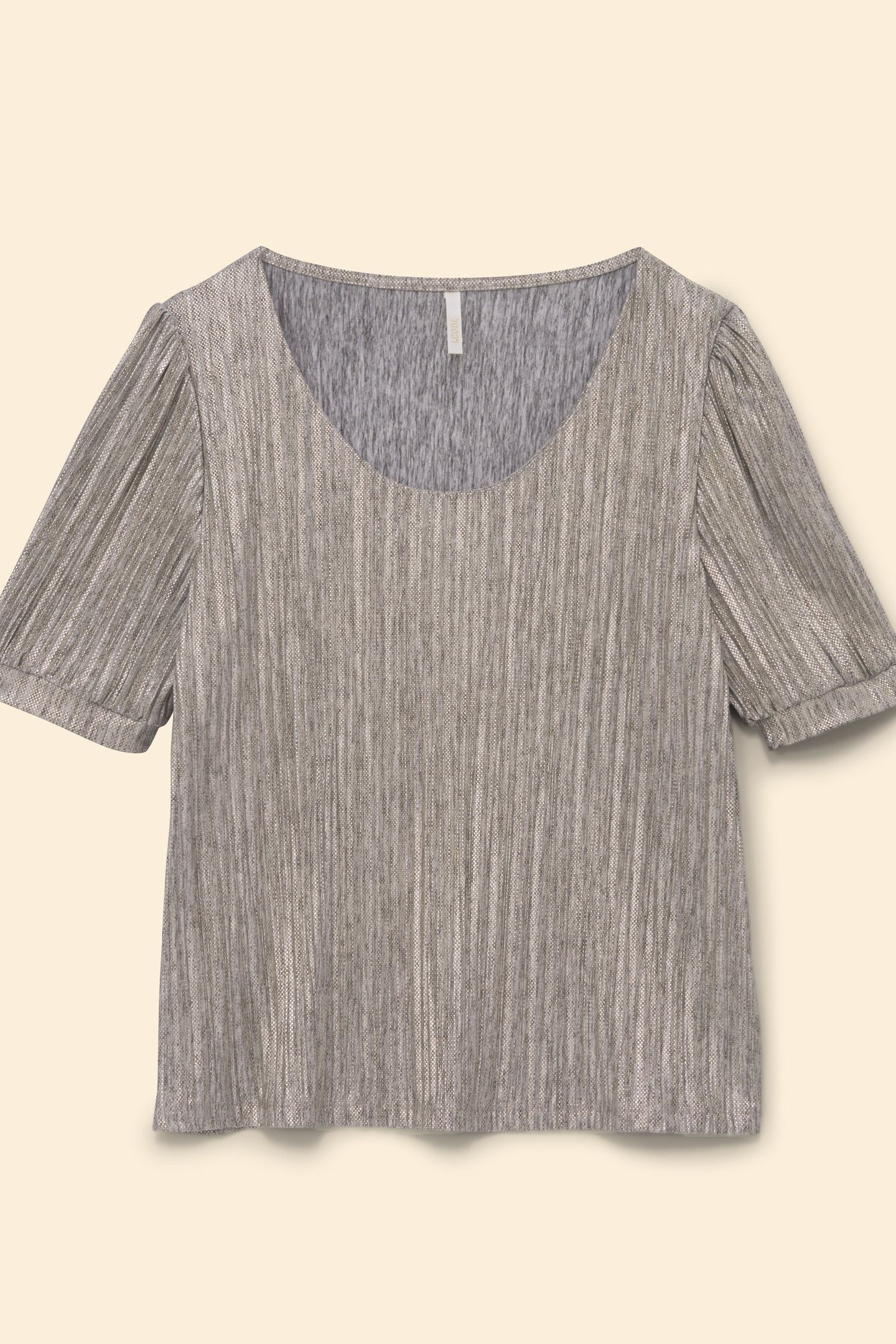 GREY PLEATED TOP WITH DECORATIVE GOLD STRIPES GOLD 5