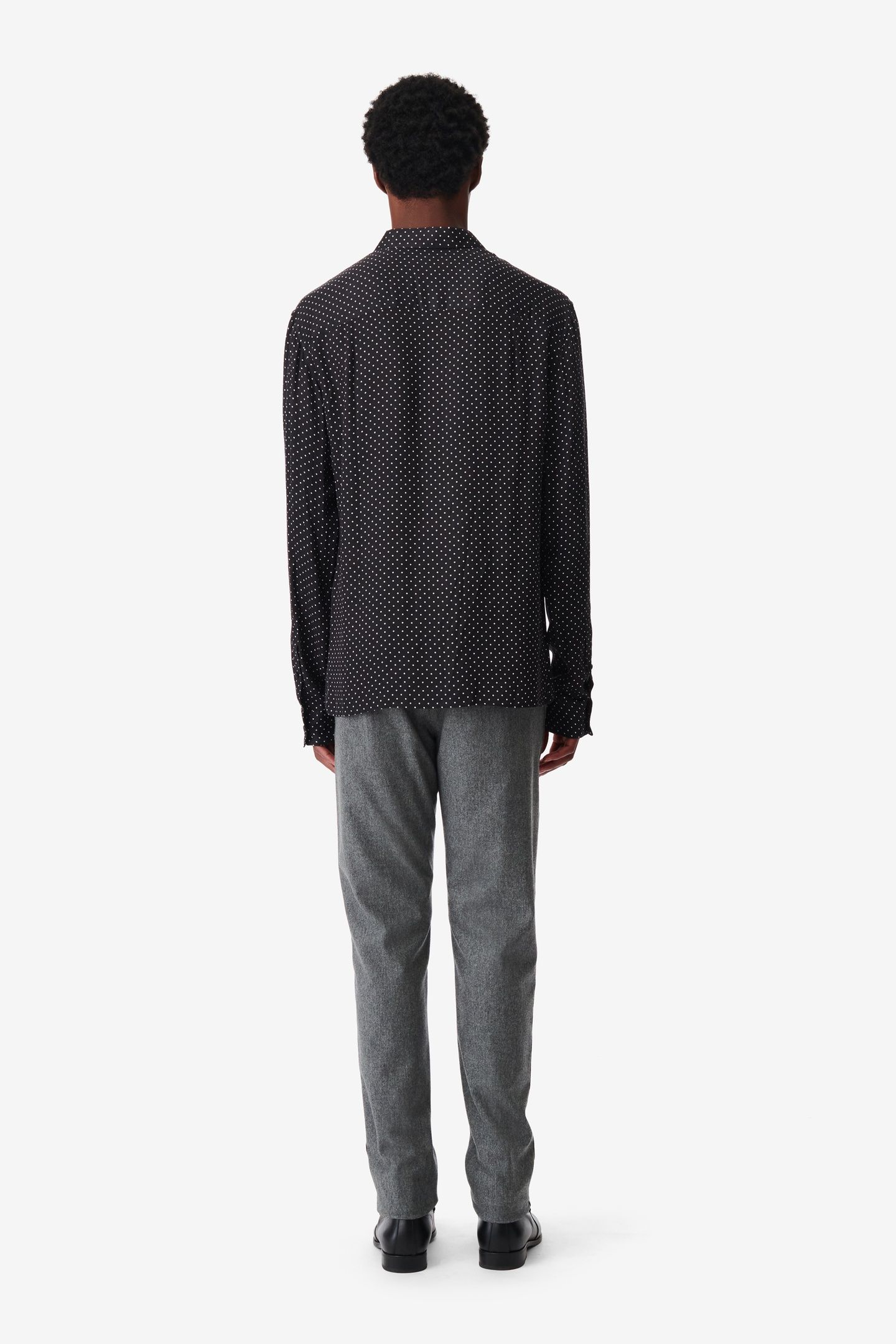 LOMMI SHIRT BLACK/OFFWHITE SMALL DOTS 2